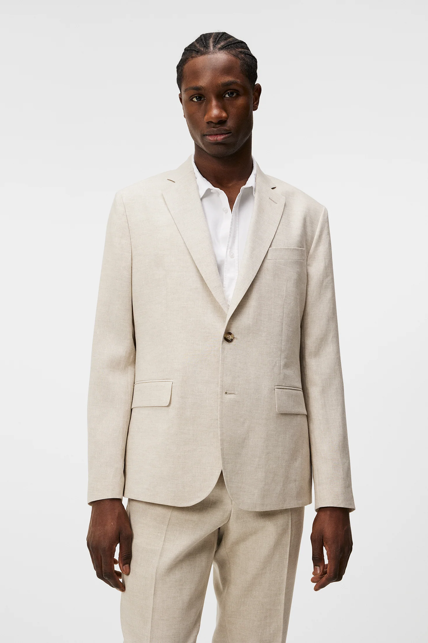 Elton U Super Linen Blazer / Moonbeam - Image 2