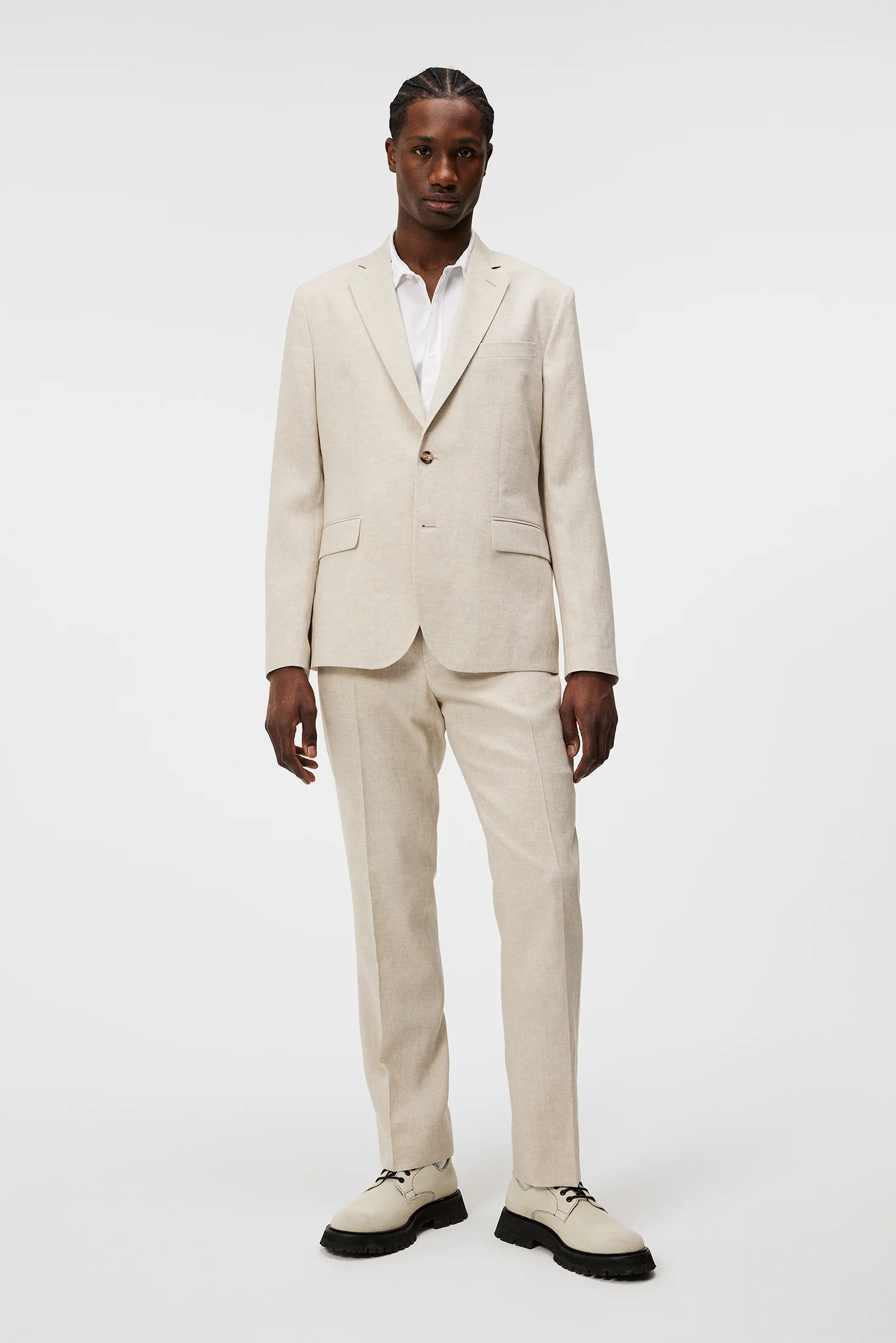 Elton U Super Linen Blazer / Moonbeam - Image 4