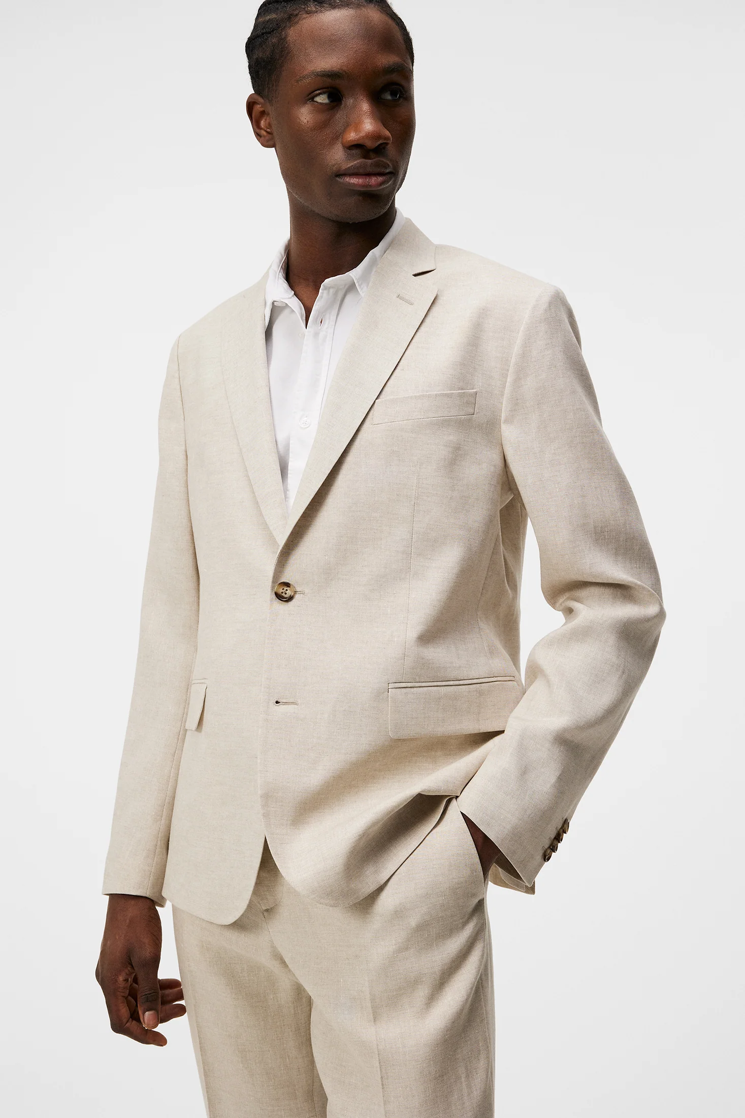 Elton U Super Linen Blazer / Moonbeam - Image 5