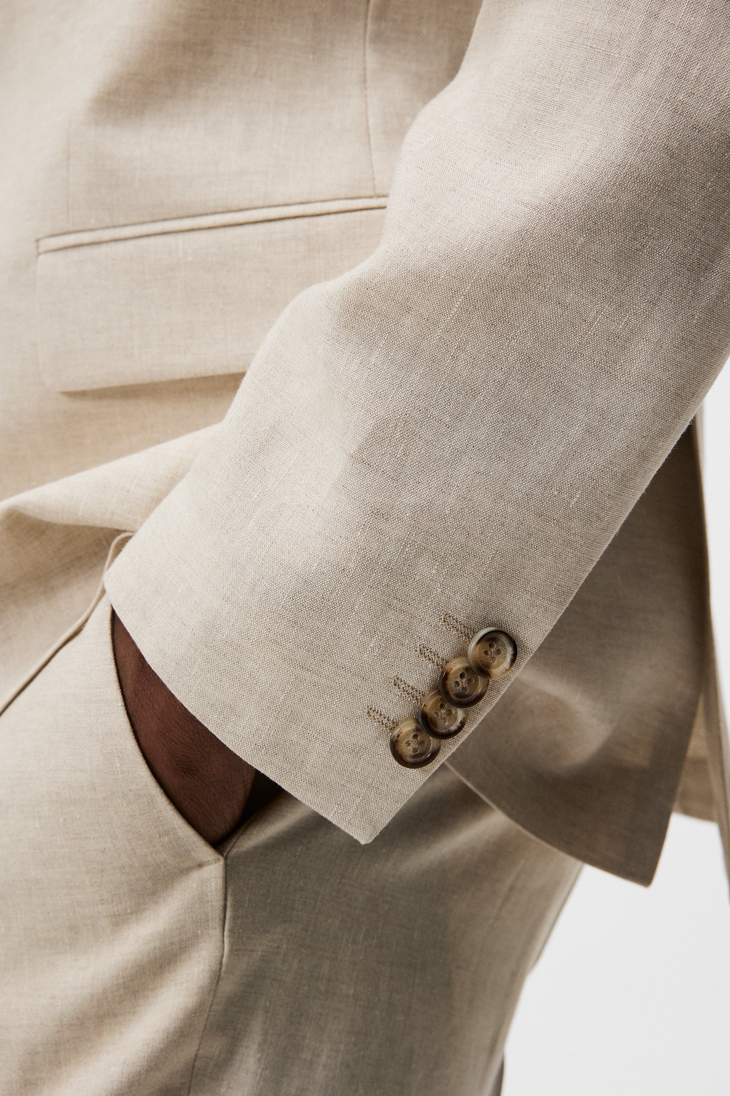 Elton U Super Linen Blazer / Moonbeam - Image 6