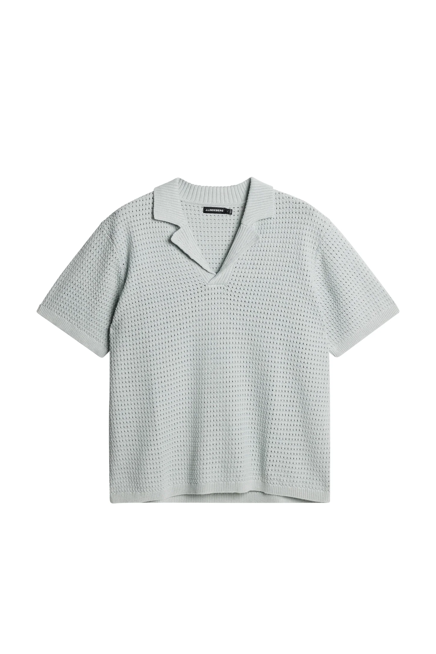 Ethan Open Collar Knit Polo / Winter Sky