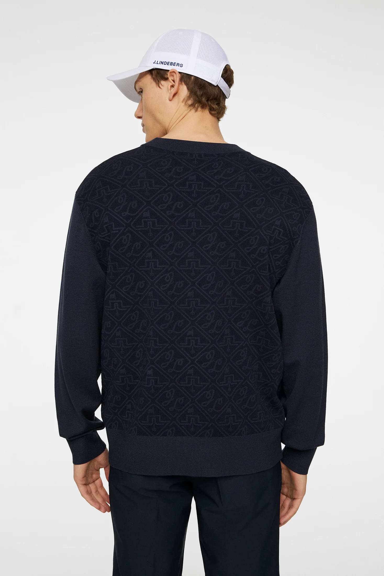 Finn Jacquard Knitted Sweater / JL Navy - Image 3