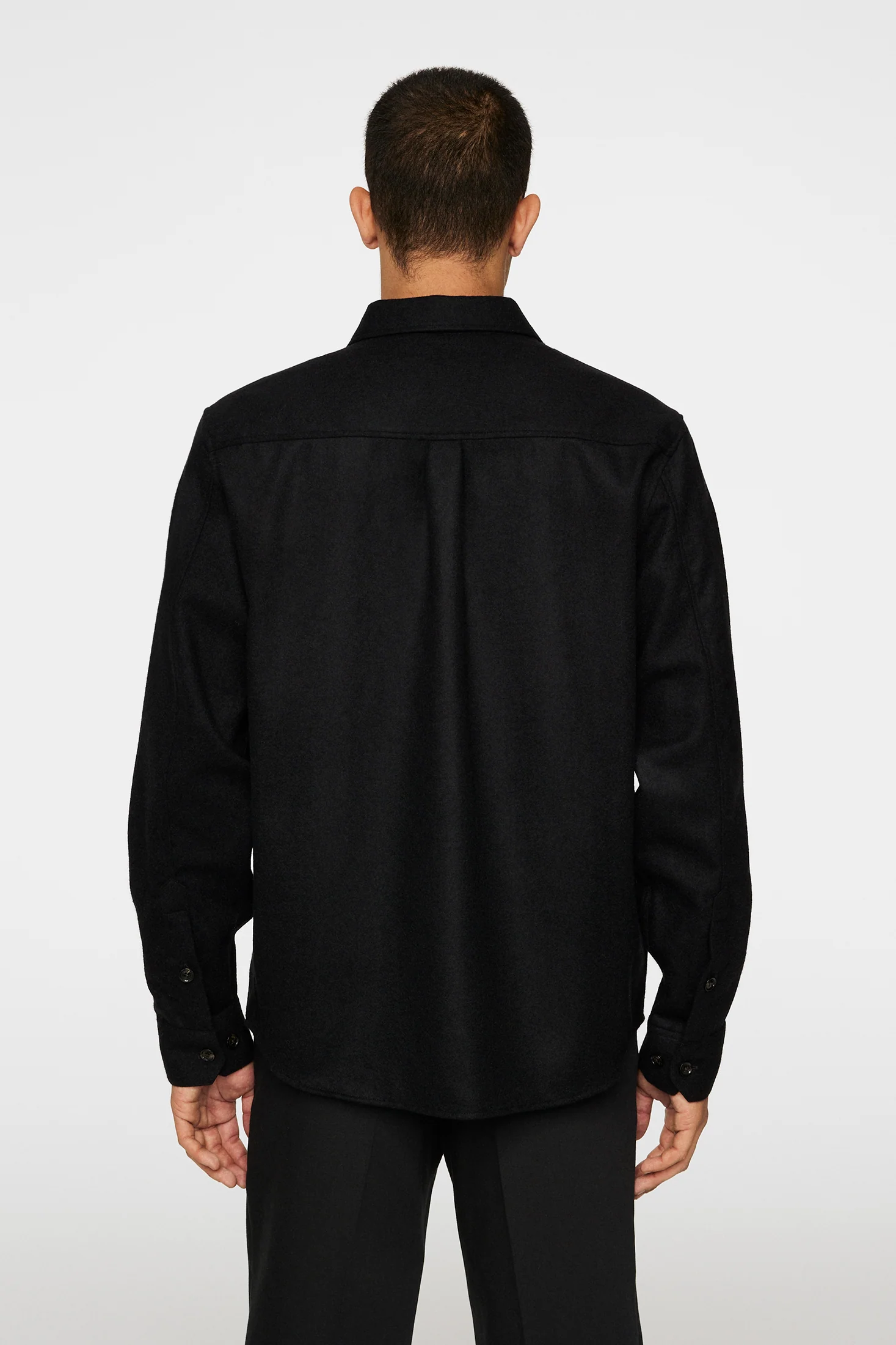 Flat Wool Overshirt / Black - Image 3