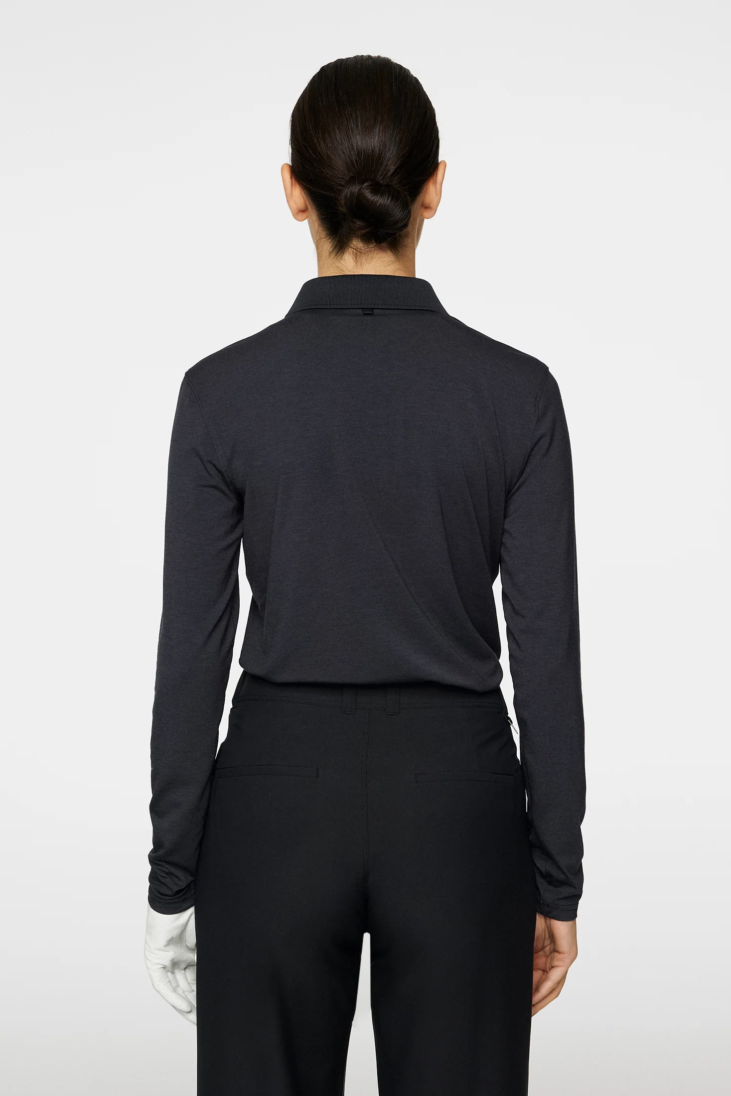 Flor Long Sleeve Polo / Black - Image 3