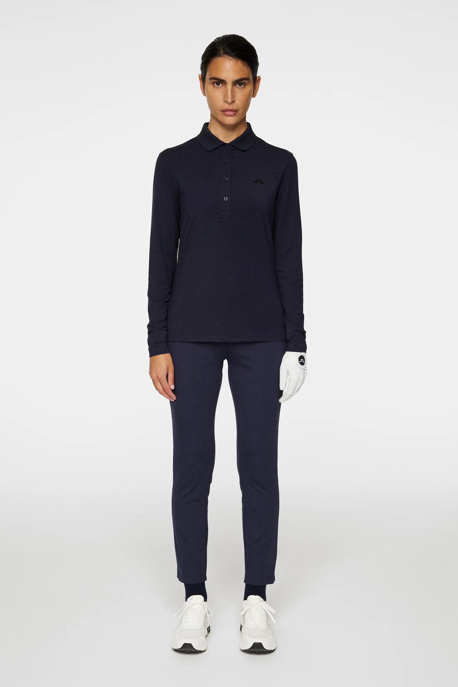 Flor Long Sleeve Polo / Navy Melange - Image 4