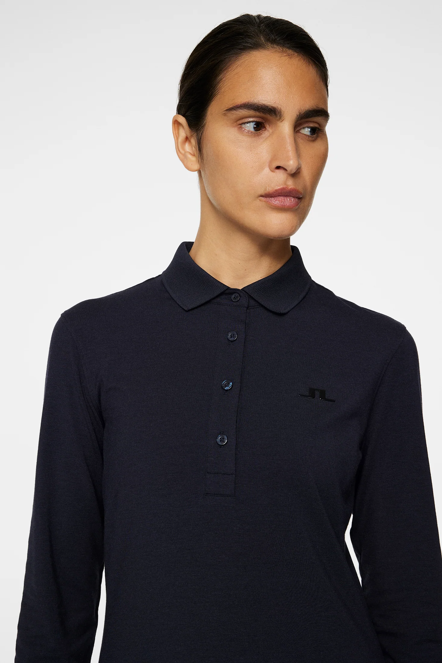 Flor Long Sleeve Polo / Navy Melange - Image 5