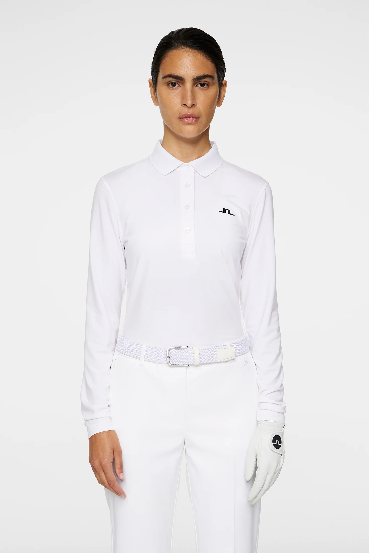 Flor Long Sleeve Polo / White - Image 2