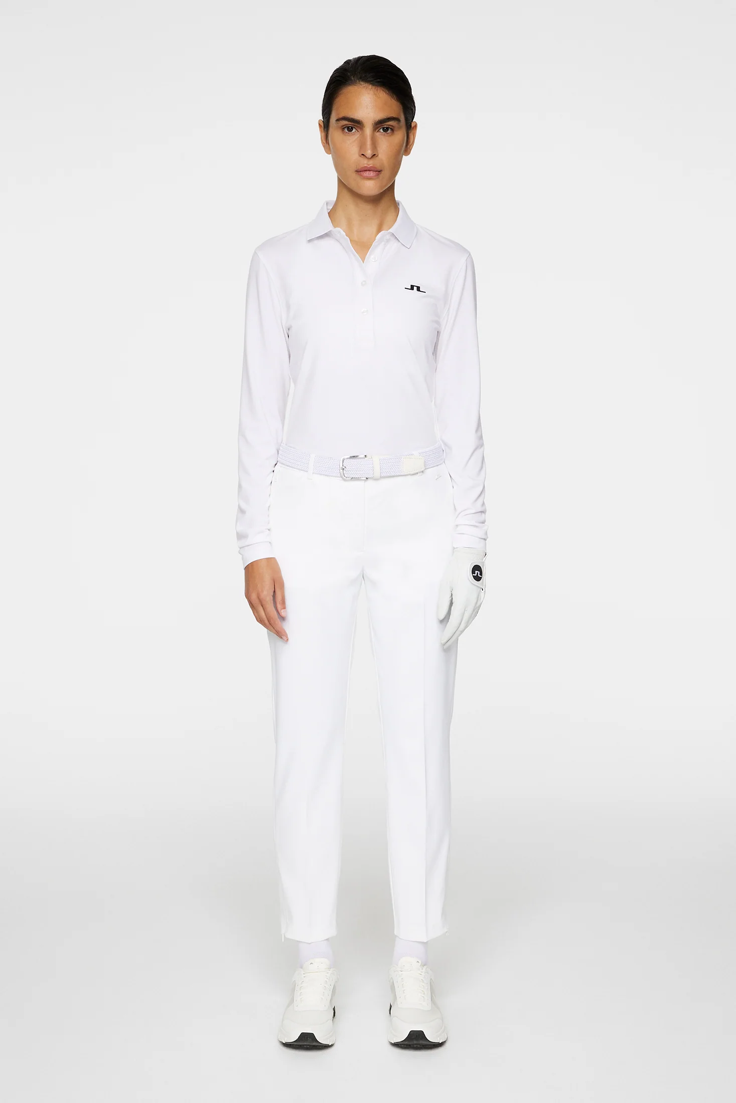 Flor Long Sleeve Polo / White - Image 4