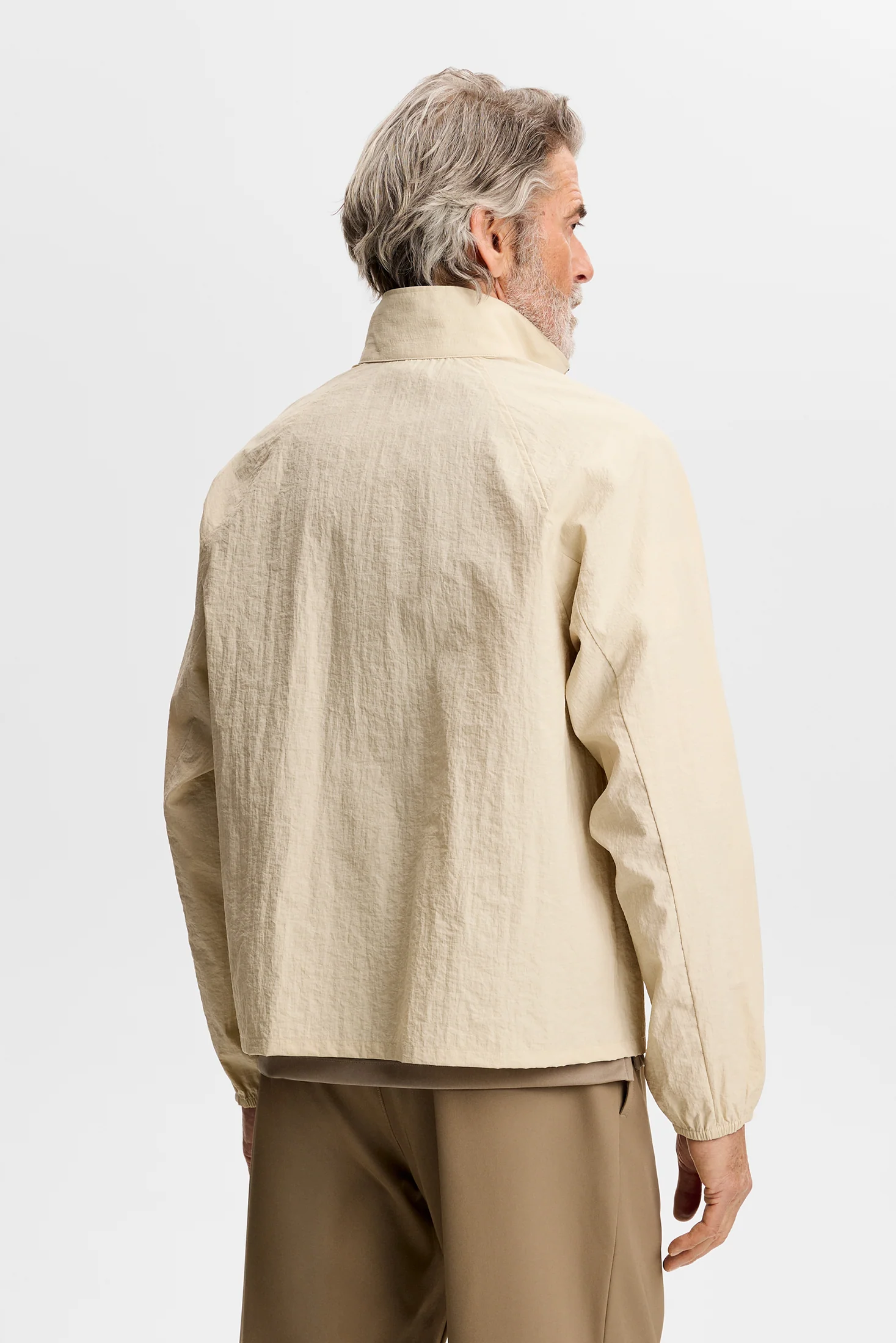 Gian Crinkle Zip Overshirt / Moonbeam - Image 3