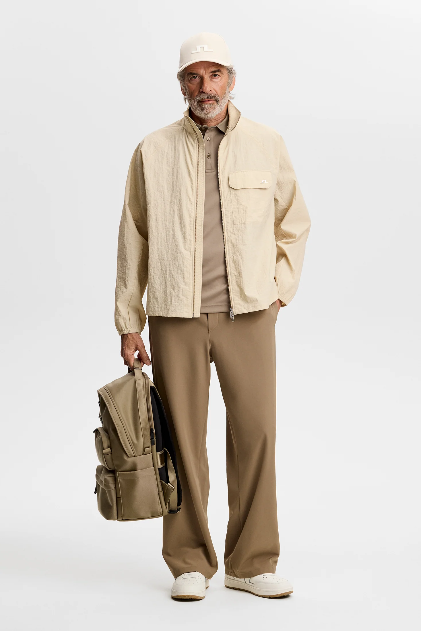 Gian Crinkle Zip Overshirt / Moonbeam - Image 4