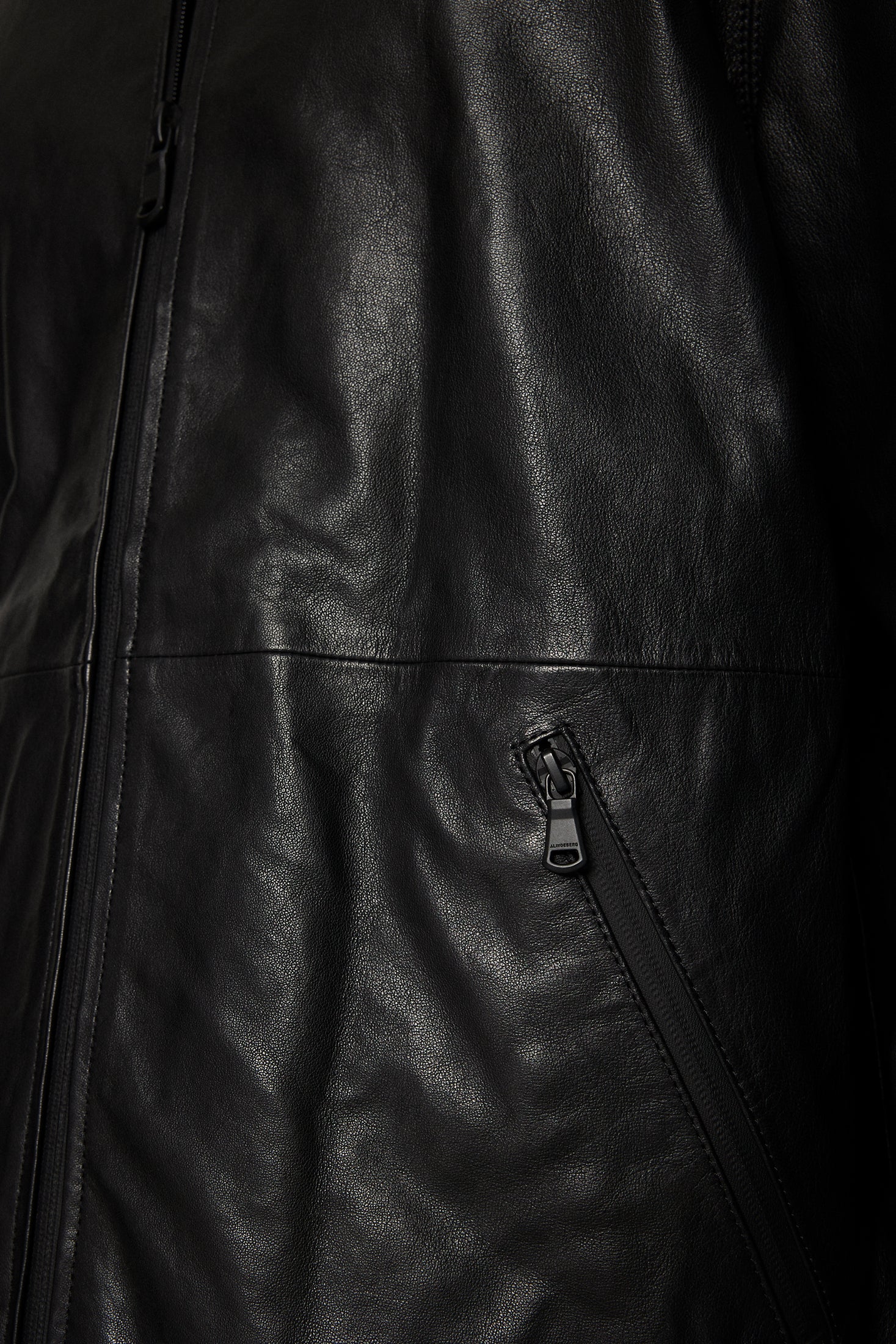 Hadley Leather Hoody Jacket / Black - Image 7