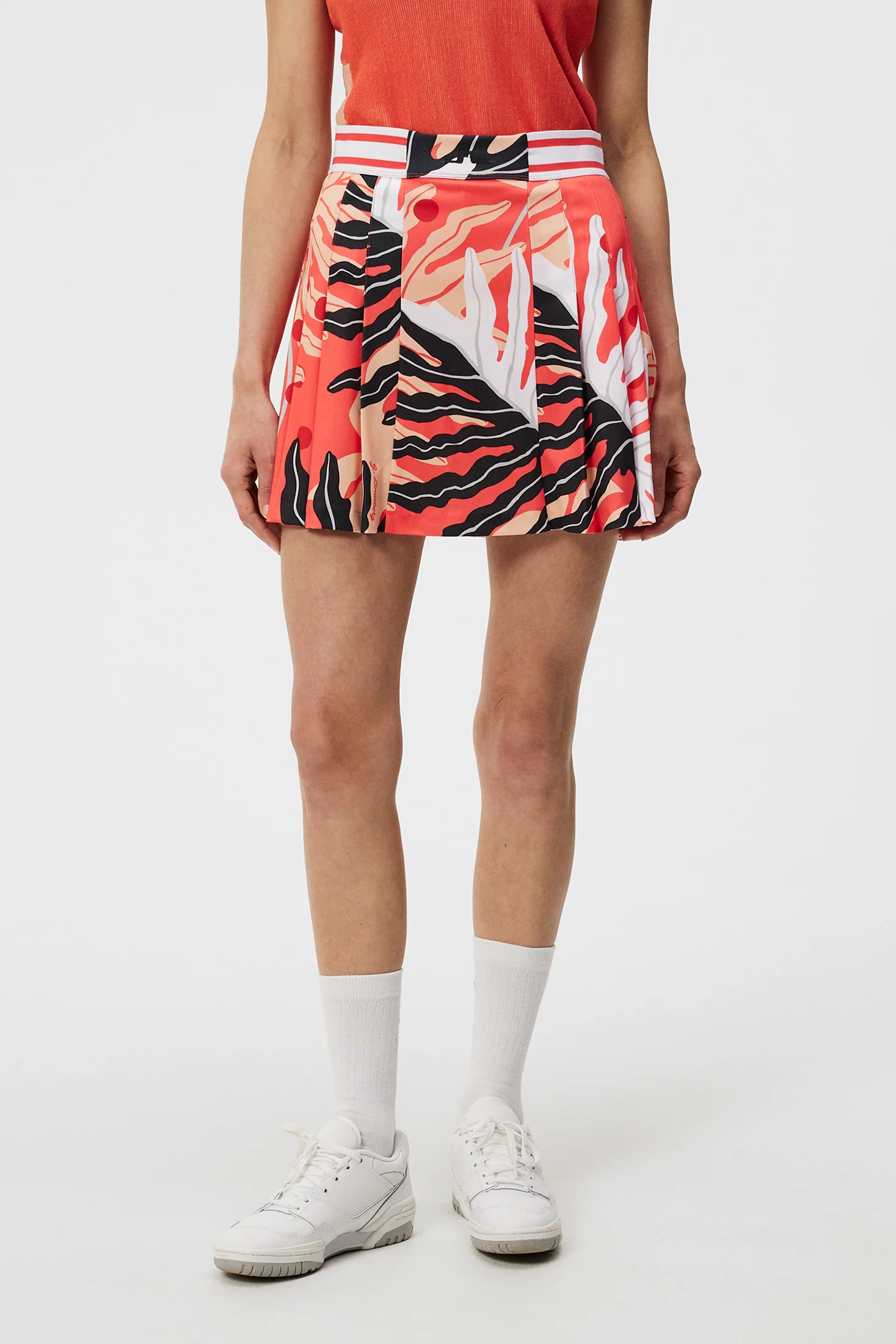 Harlow Print Skirt / Paradise Monstera Coral - Image 2
