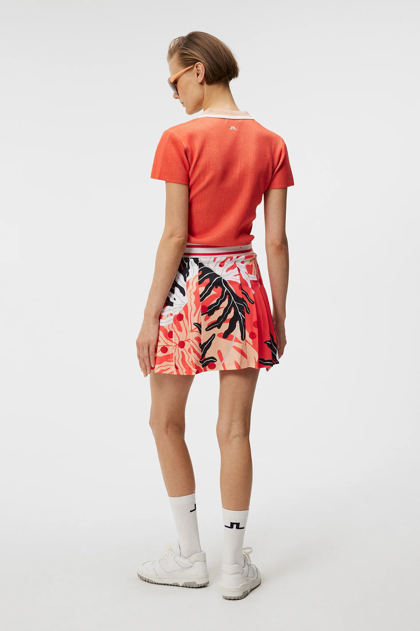 Harlow Print Skirt / Paradise Monstera Coral - Image 3
