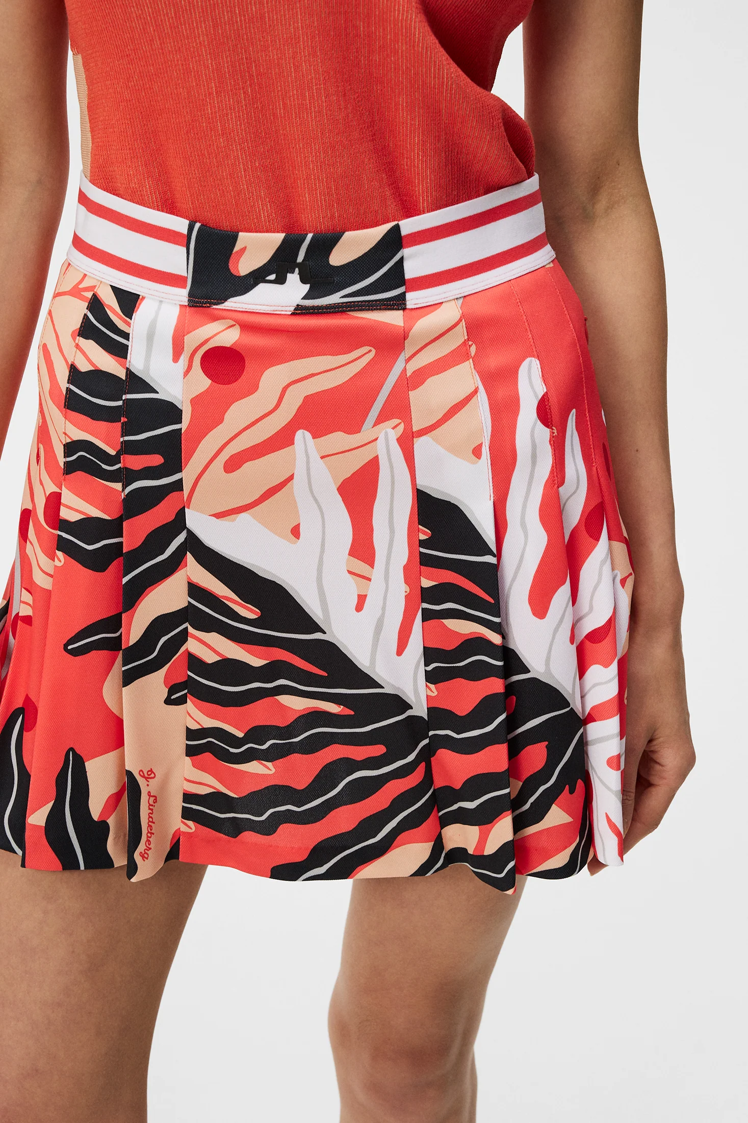Harlow Print Skirt / Paradise Monstera Coral - Image 5