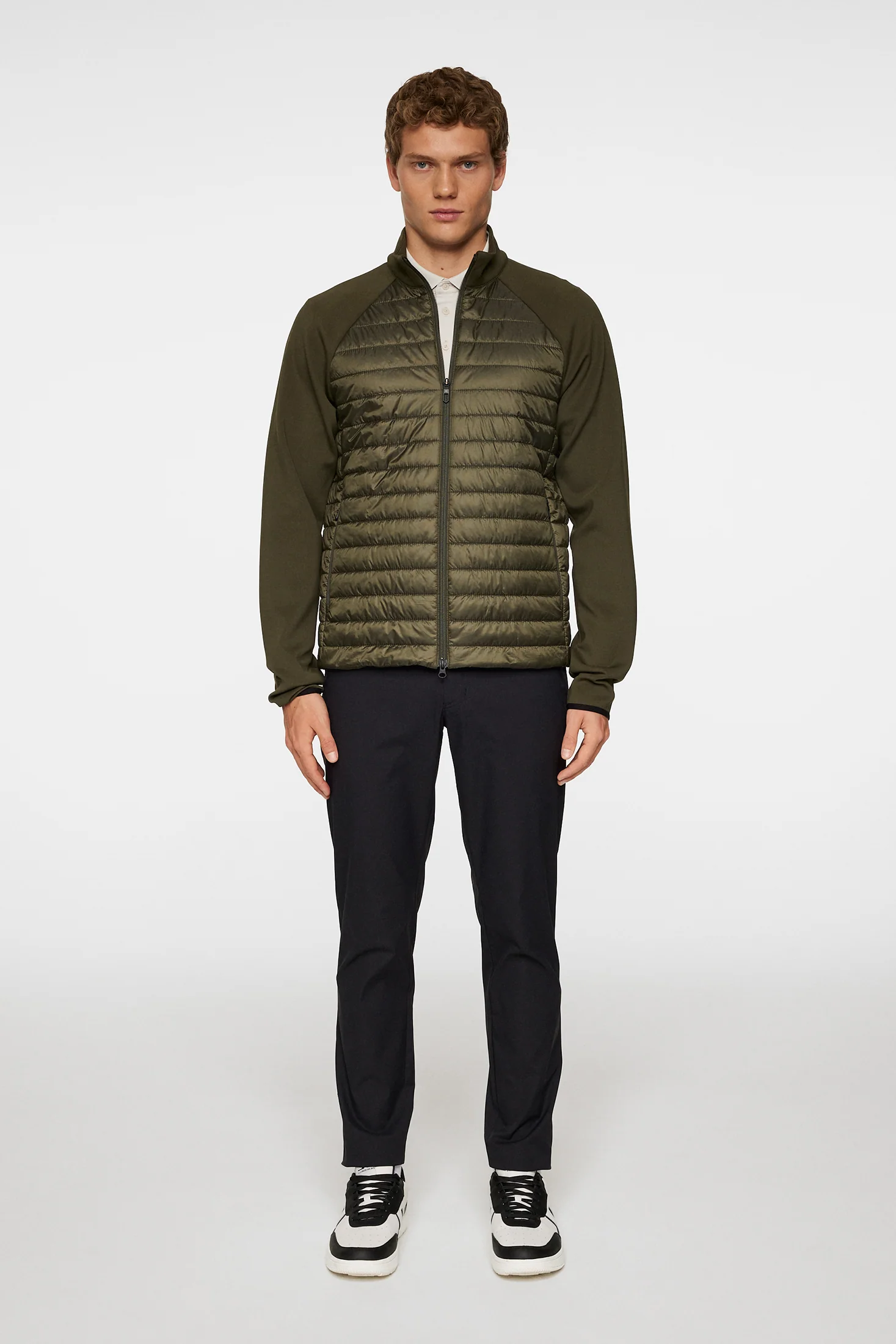Hayden Quilt Hybrid Jacket / Forest Green - Image 4