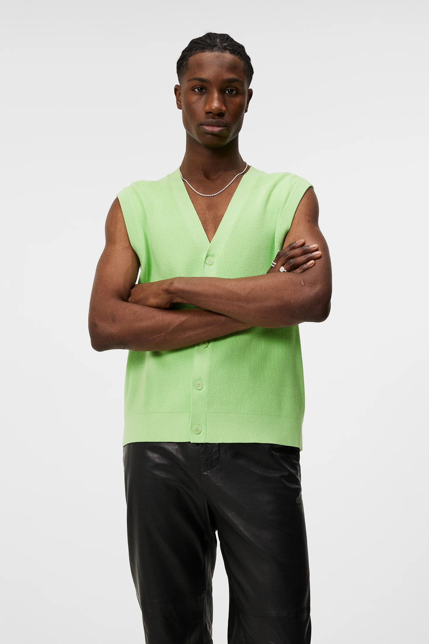 Hugo Cardigan Vest / Paradise Green - Image 2