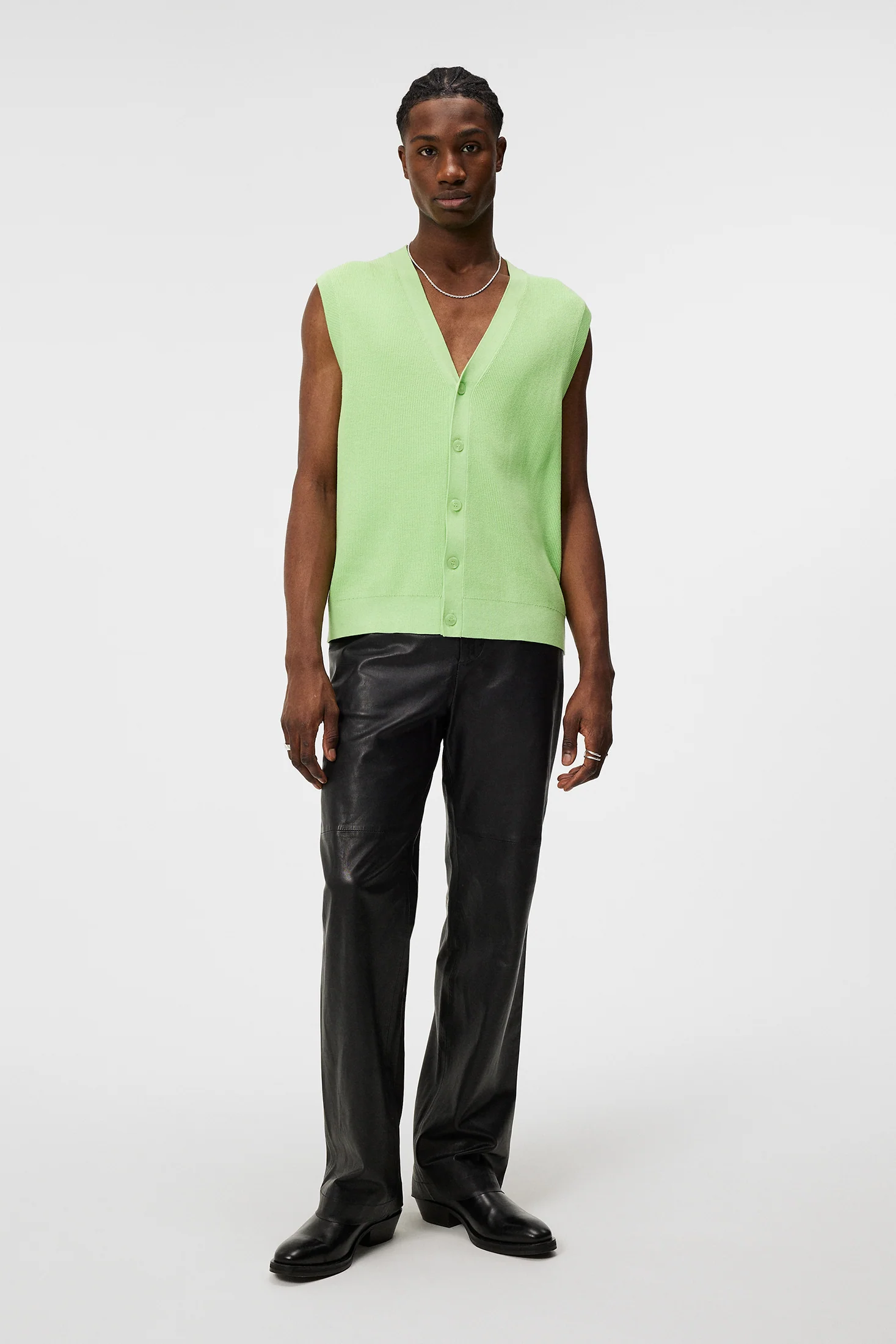 Hugo Cardigan Vest / Paradise Green - Image 4