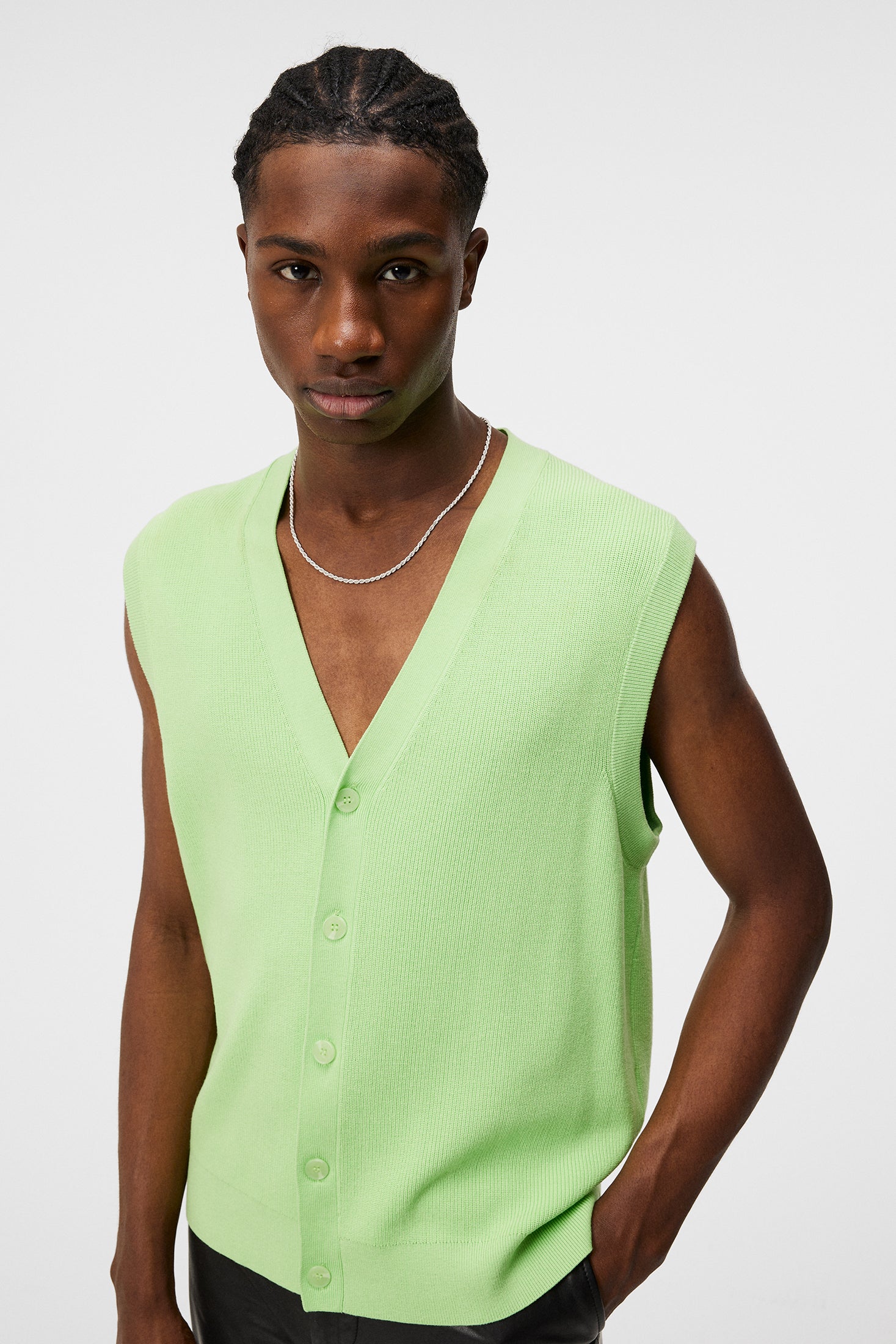 Hugo Cardigan Vest / Paradise Green - Image 5