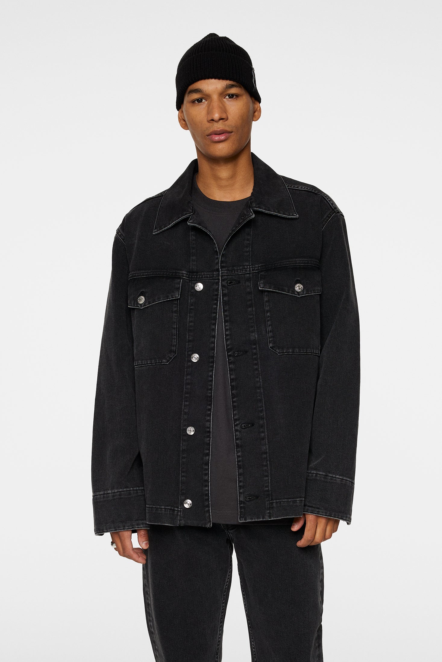 Hunt Washed Denim Overshirt / Black - Image 2