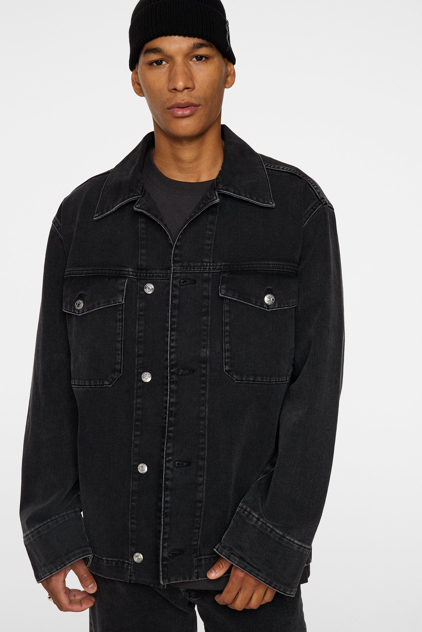 Hunt Washed Denim Overshirt / Black - Image 5