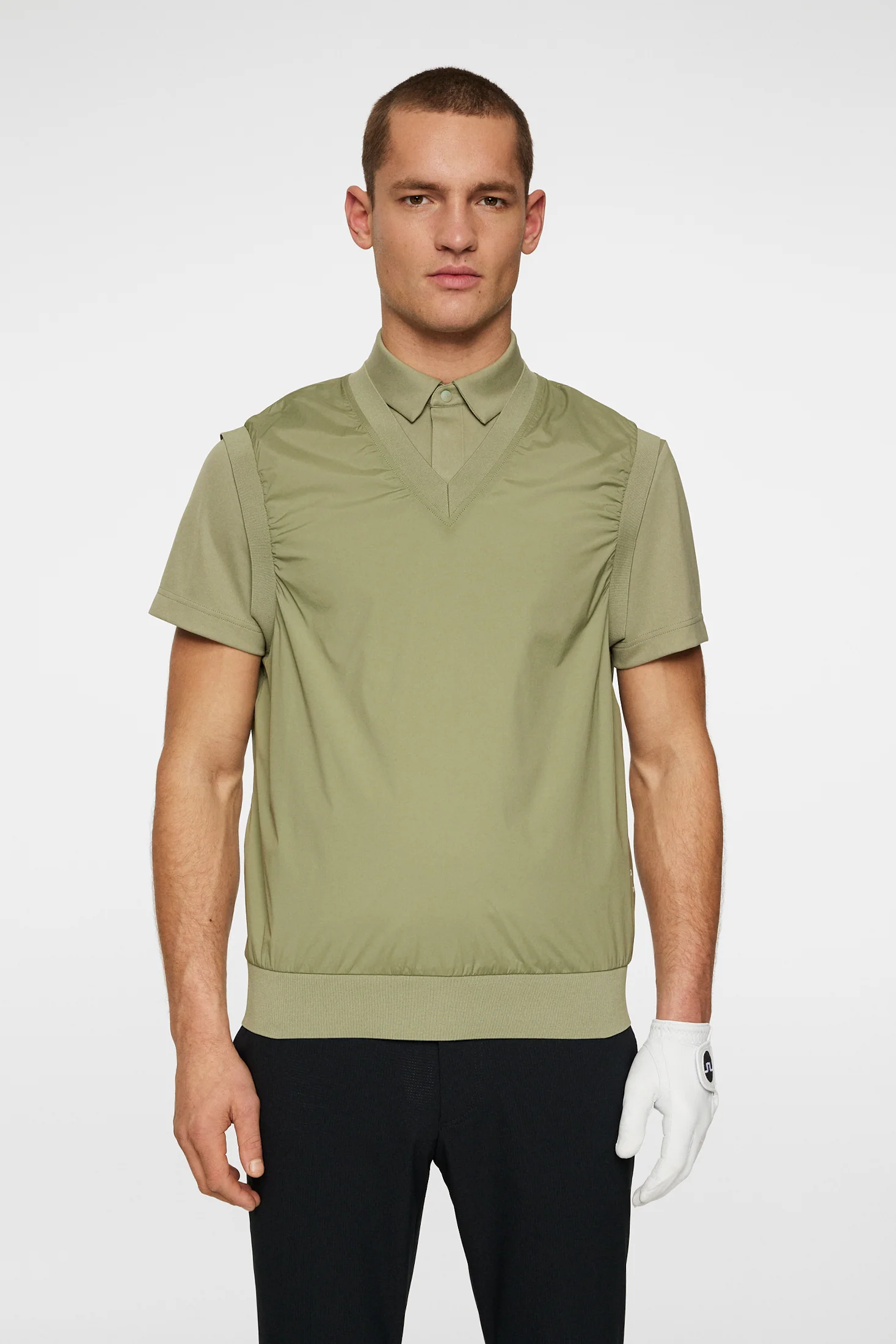 Hybrid Vest Windbreaker / Oil Green - Image 2