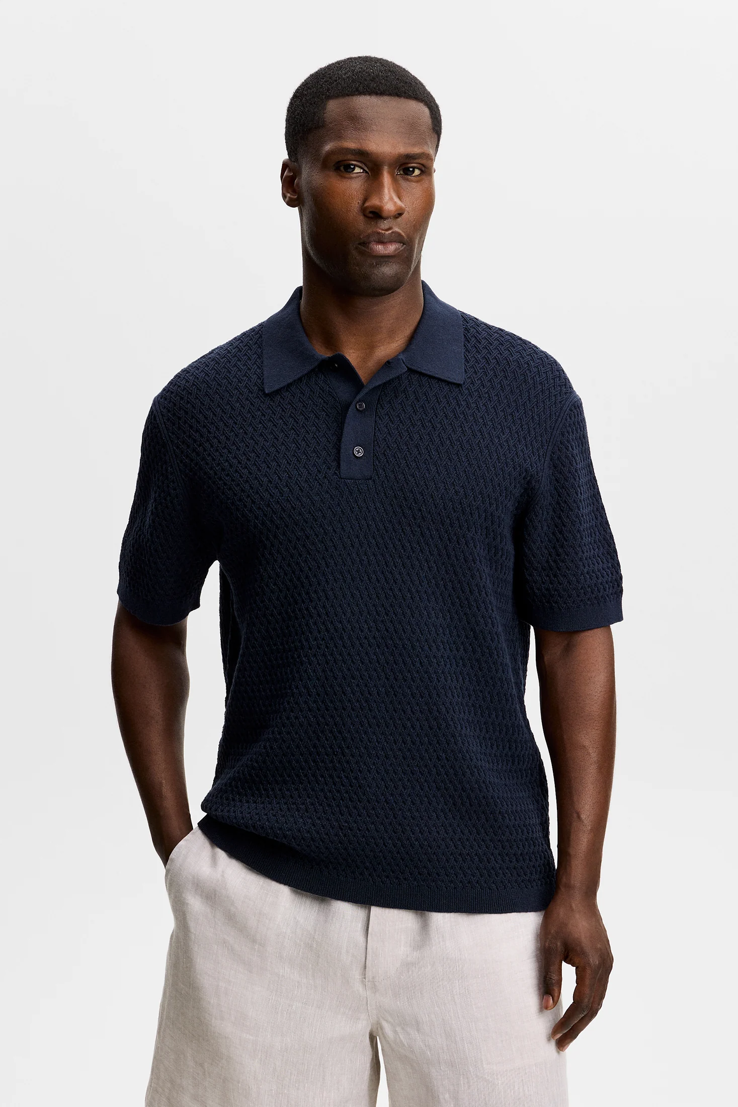 Jacques Structure Knit Polo / JL Navy - Image 2