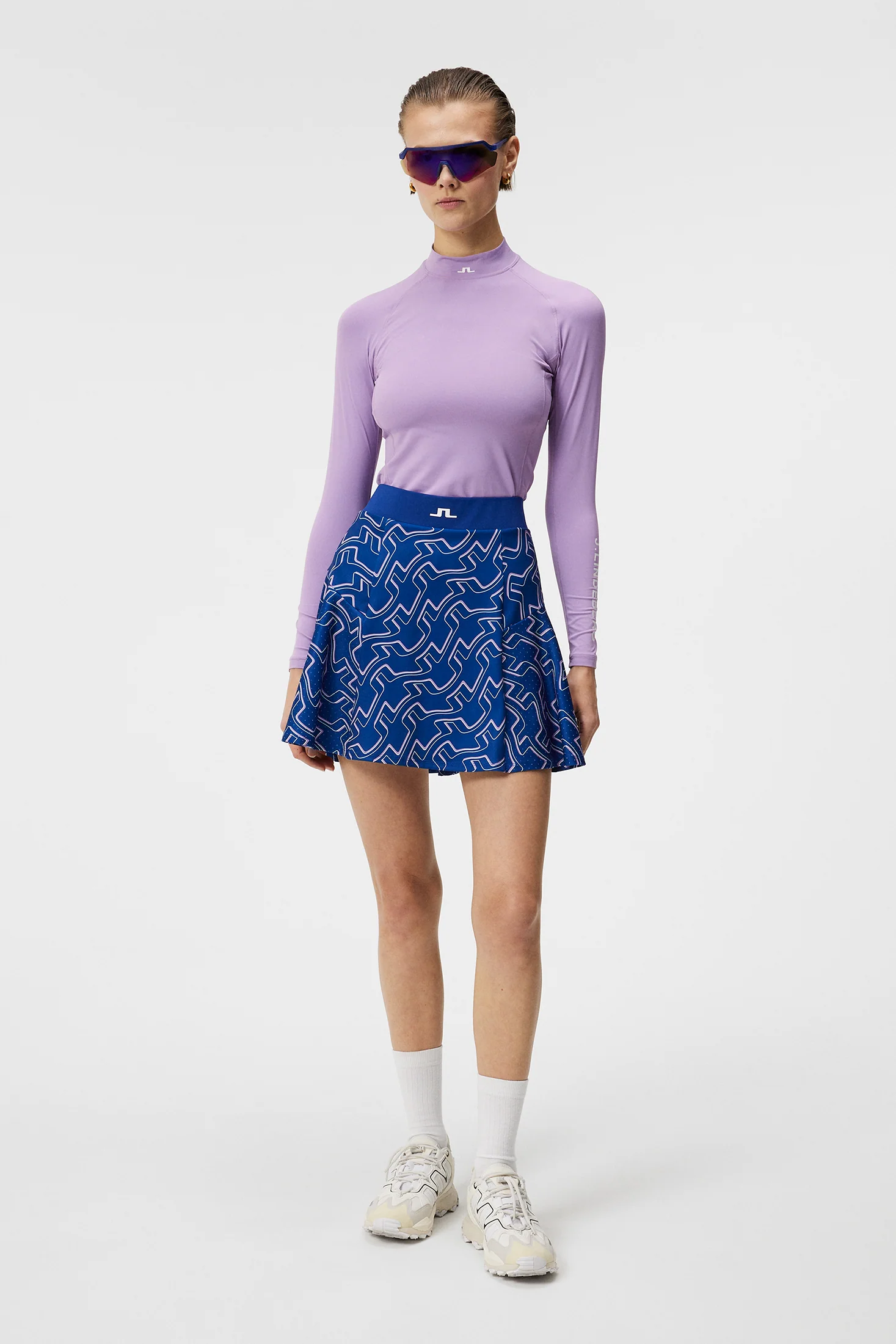Jane Print Skirt / Outline Bridge Wave Blue - Image 5