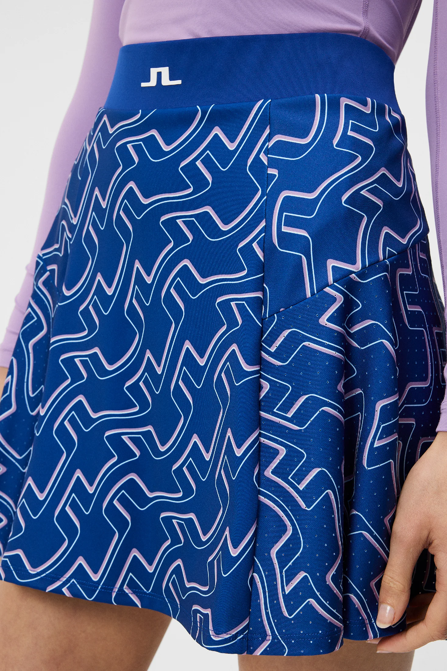 Jane Print Skirt / Outline Bridge Wave Blue - Image 6