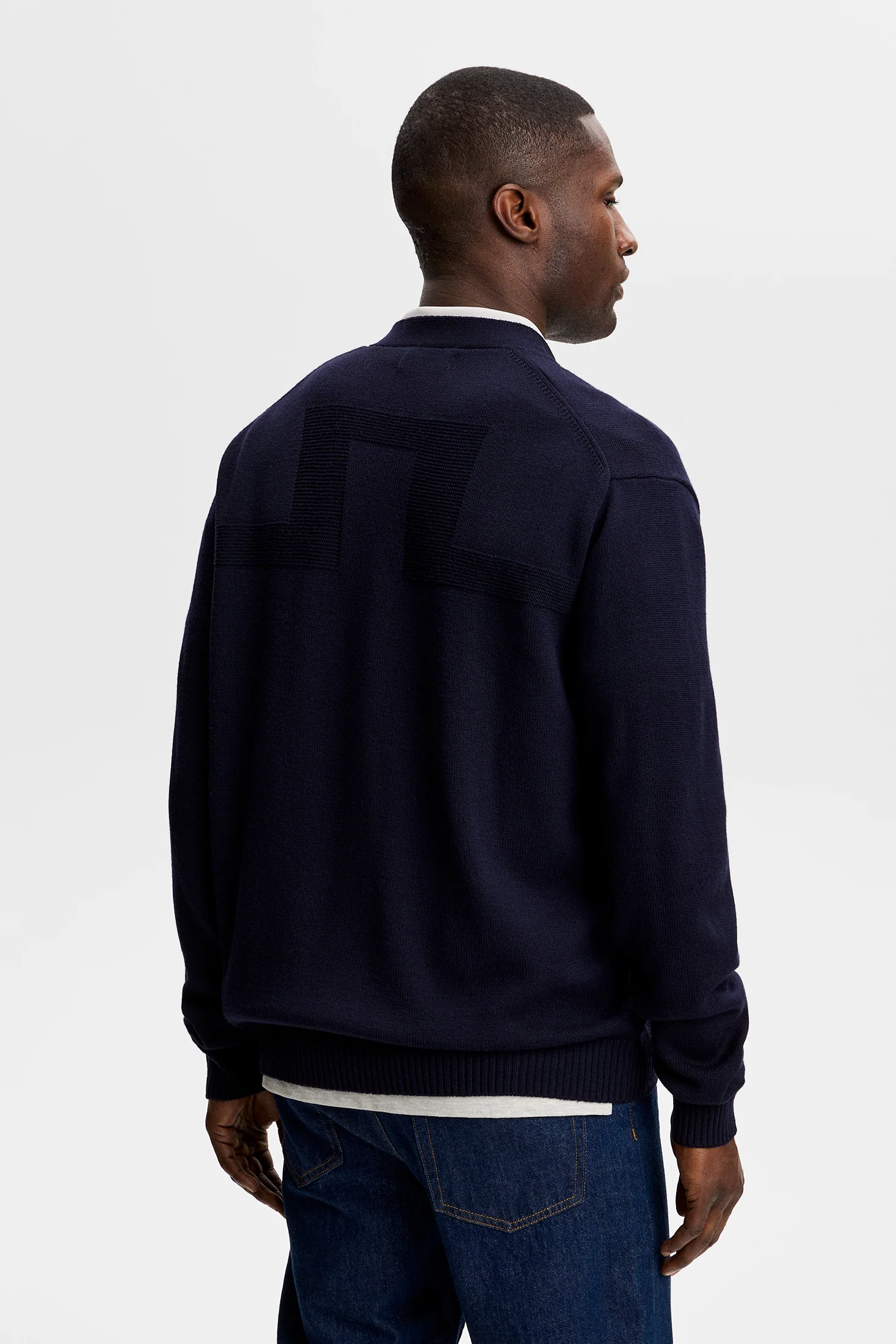 Jared Merino Cardigan / JL Navy - Image 4