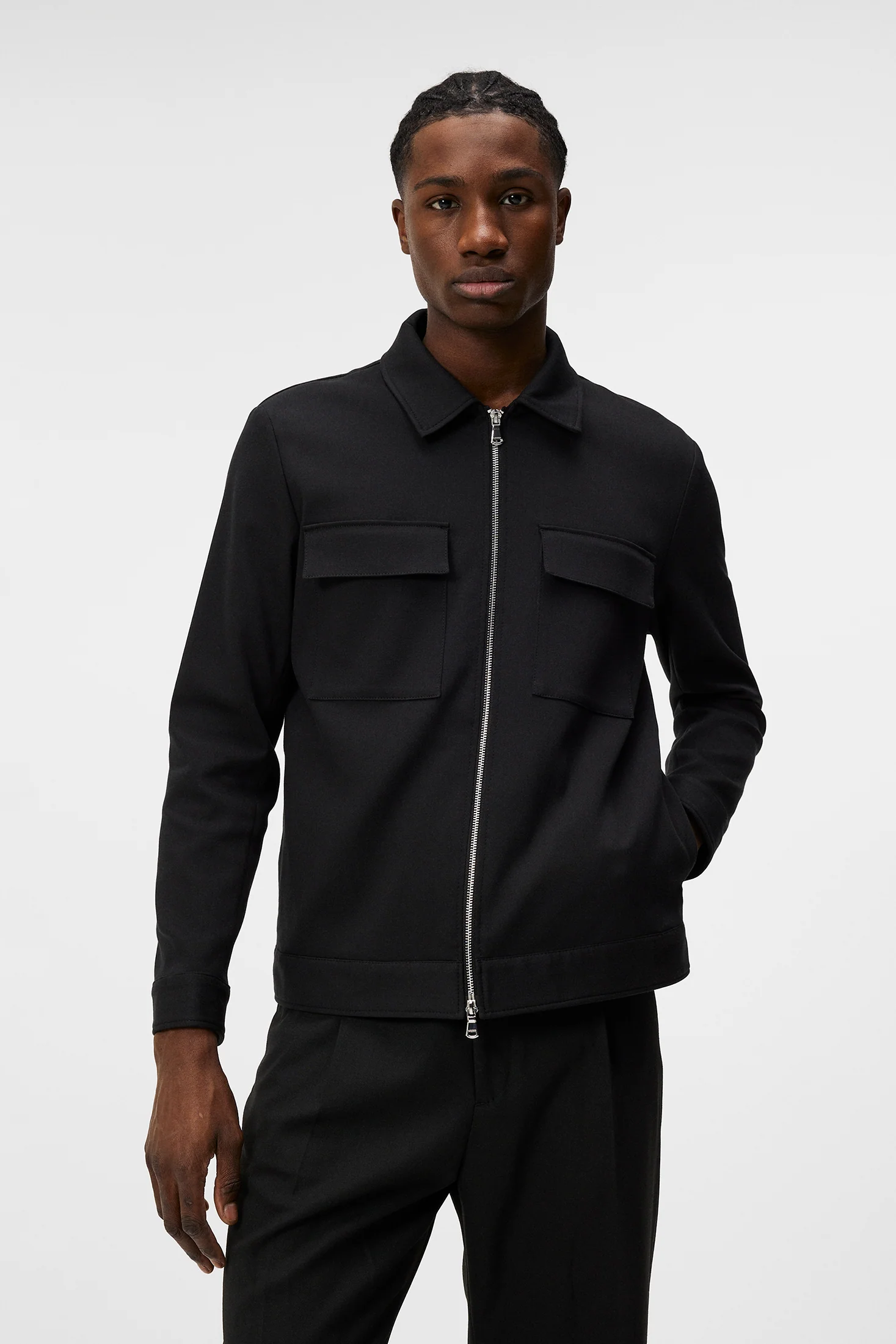 Jarod Cotton Overshirt / Black - Image 2