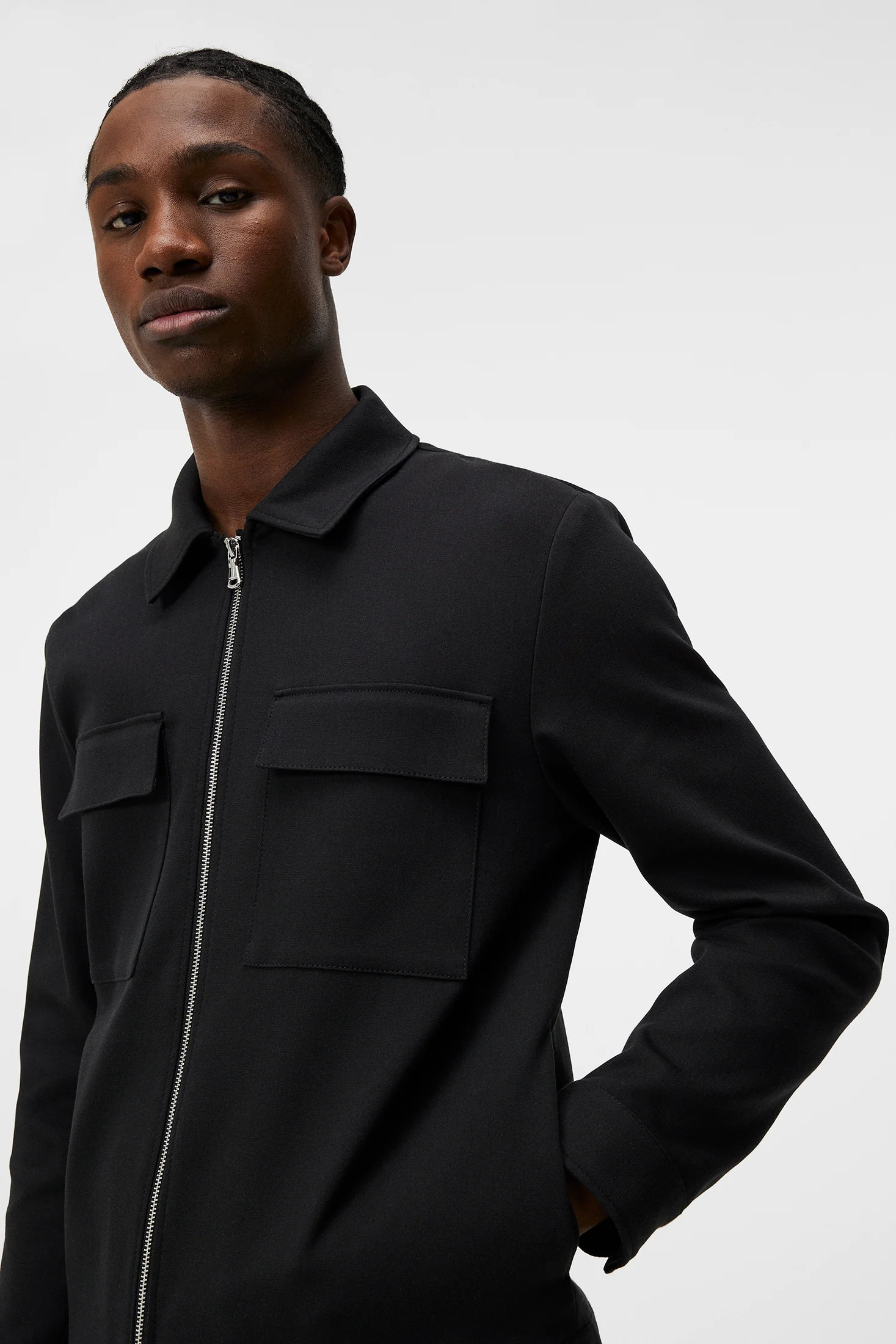 Jarod Cotton Overshirt / Black - Image 5