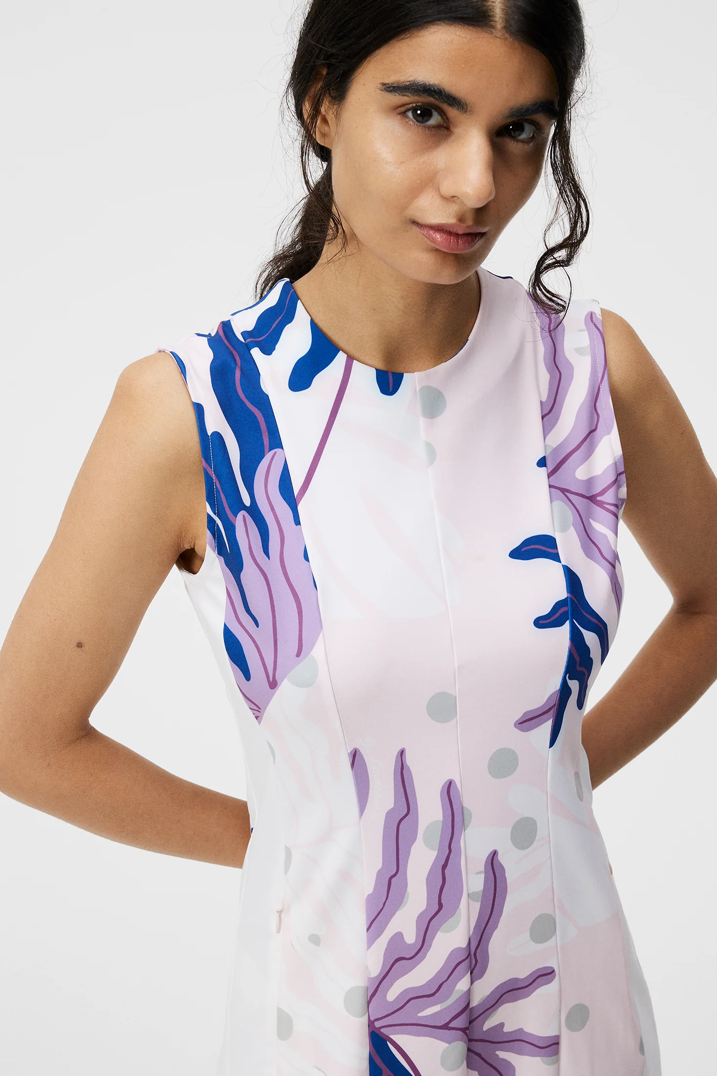 Jasmin Print Dress / Paradise Monstera Pink - Image 5