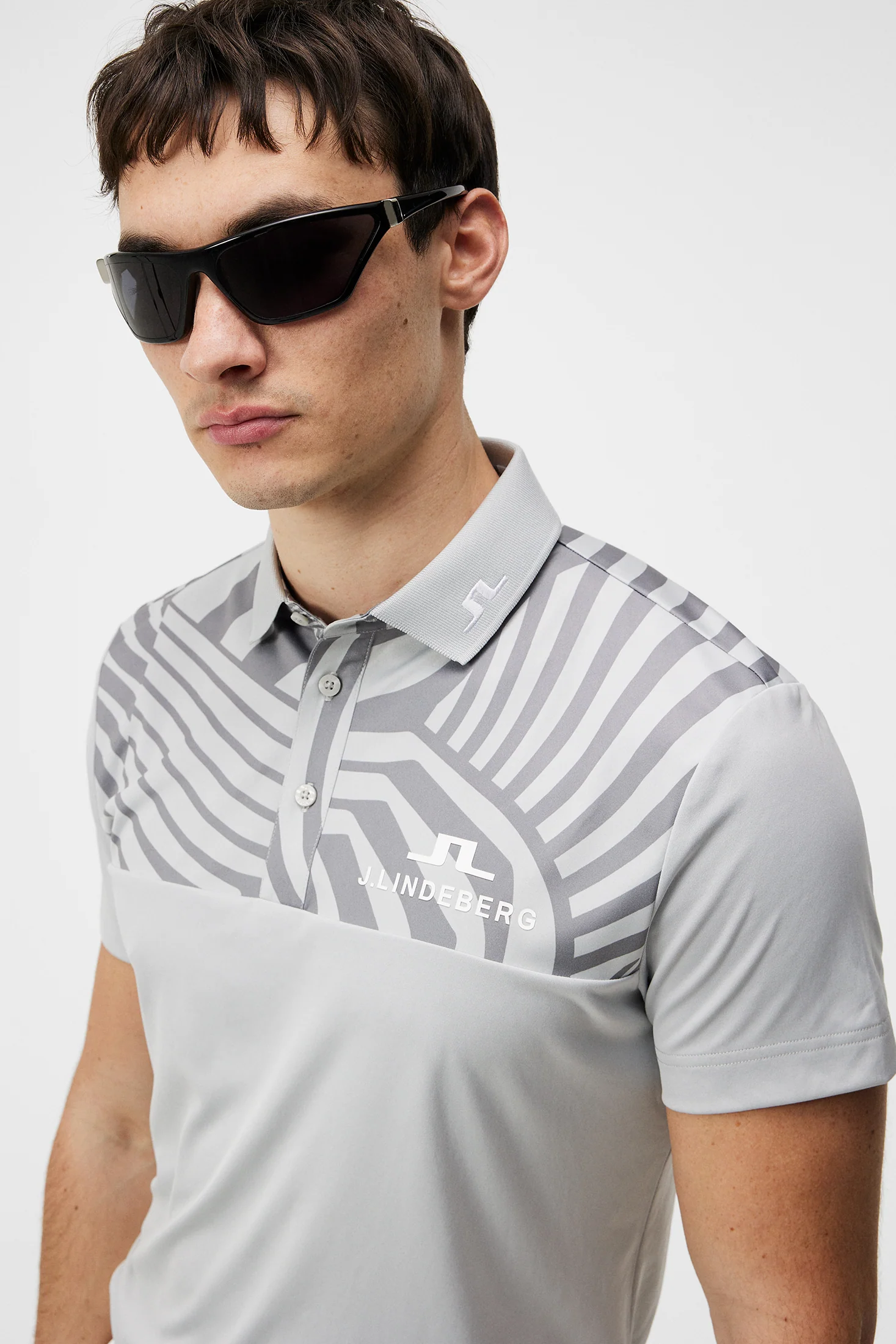Jeff Tour Golf Polo / Light Grey Melange - Image 6