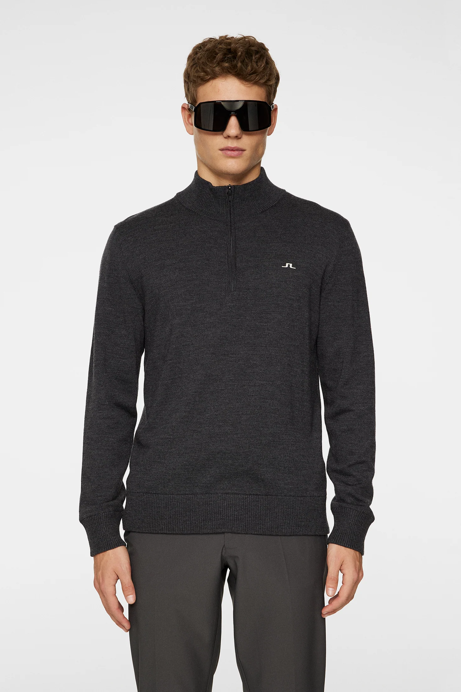 Jeffrey Windbreaker Sweater / Dark Grey Melange - Image 2