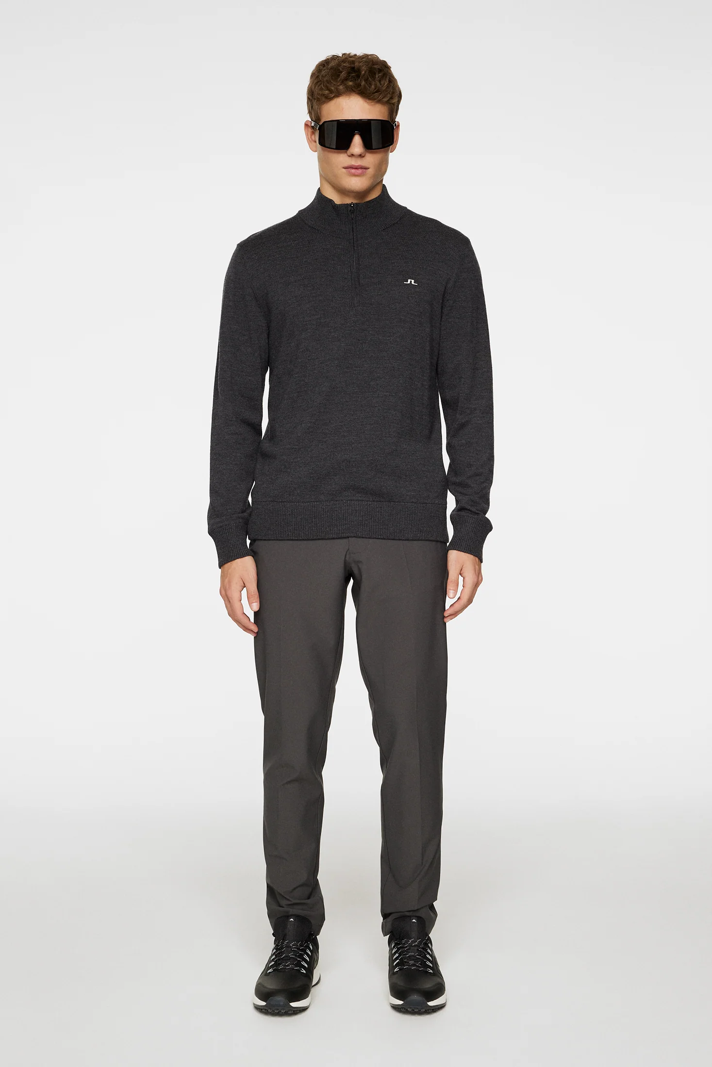 Jeffrey Windbreaker Sweater / Dark Grey Melange - Image 4