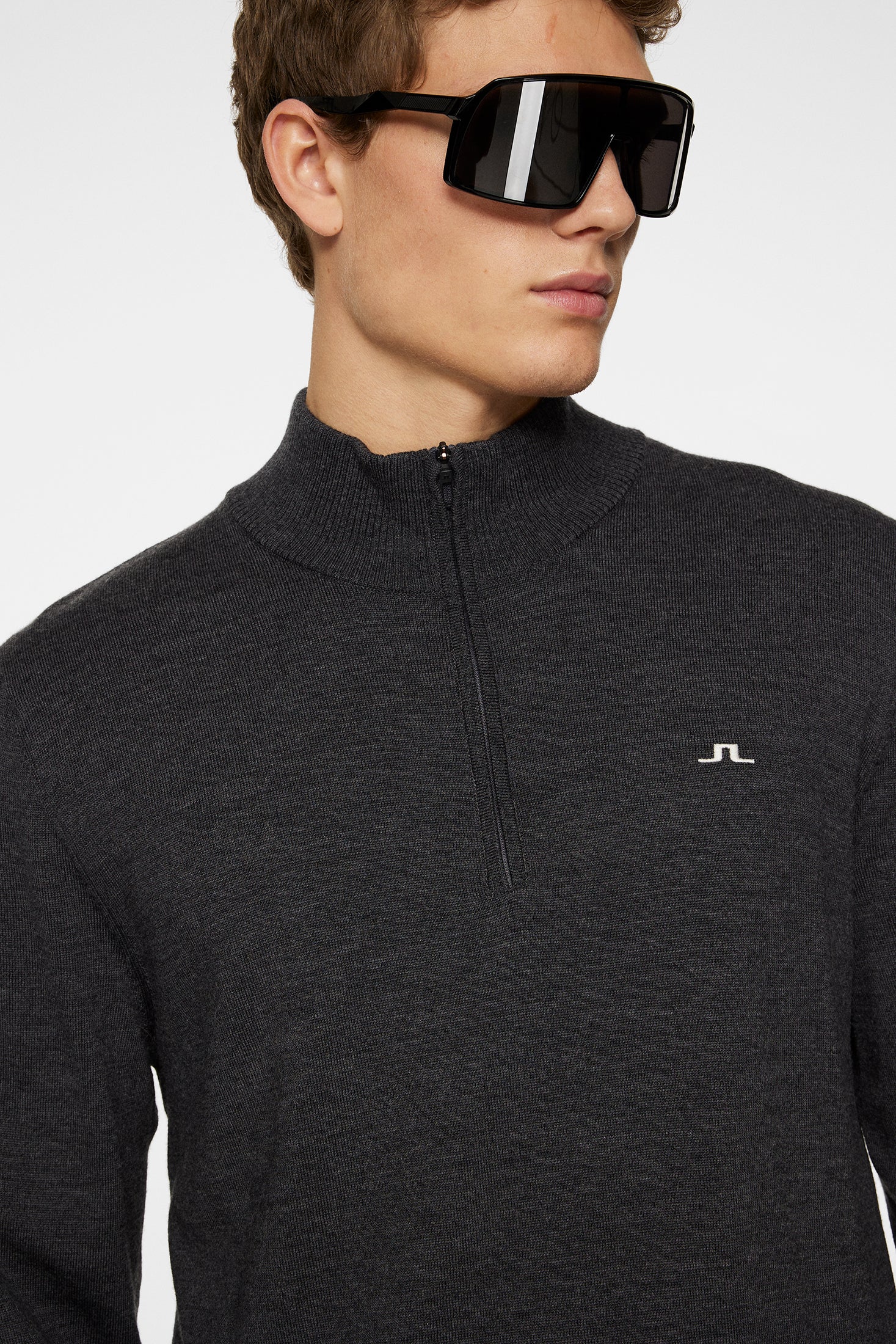 Jeffrey Windbreaker Sweater / Dark Grey Melange - Image 5