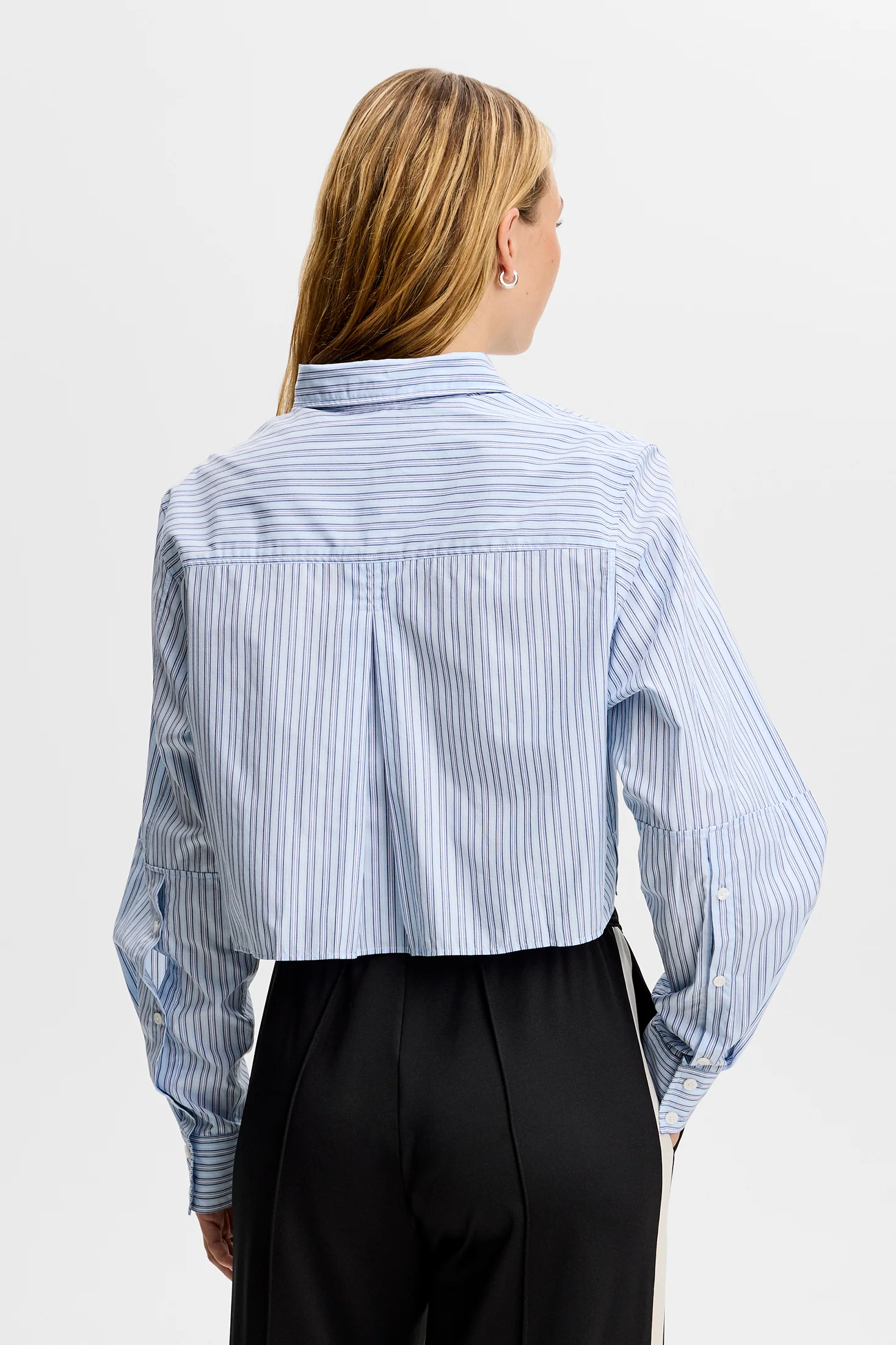 Jelina Cotton Stripe Shirt / Forget-Me-Not - Image 4