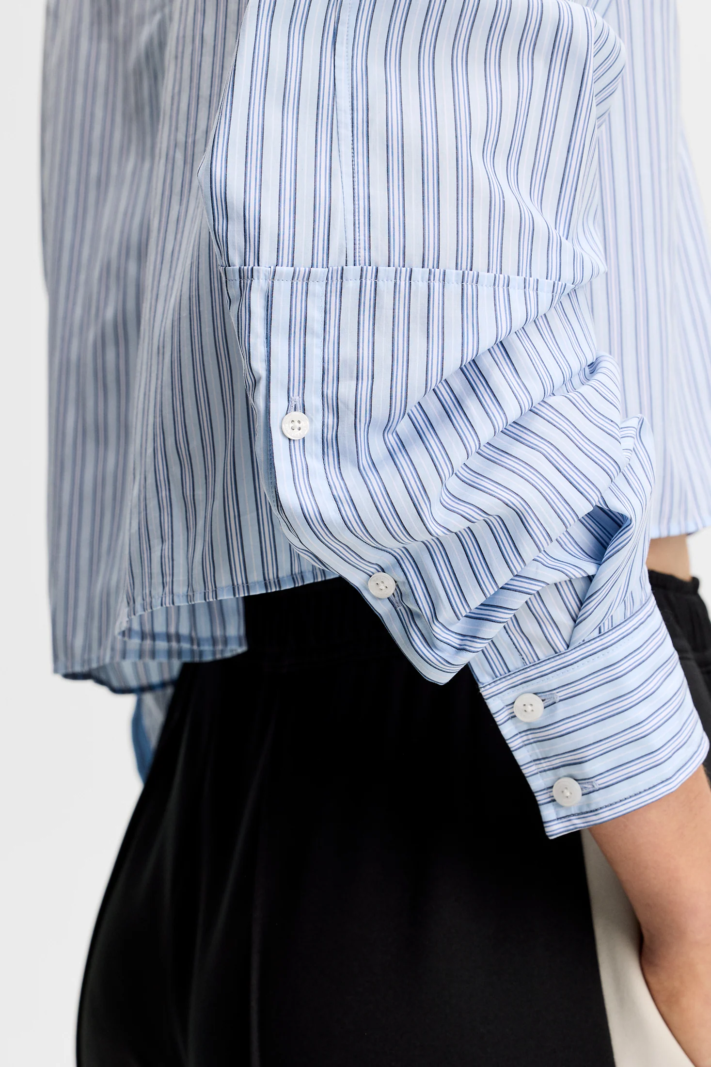 Jelina Cotton Stripe Shirt / Forget-Me-Not - Image 6