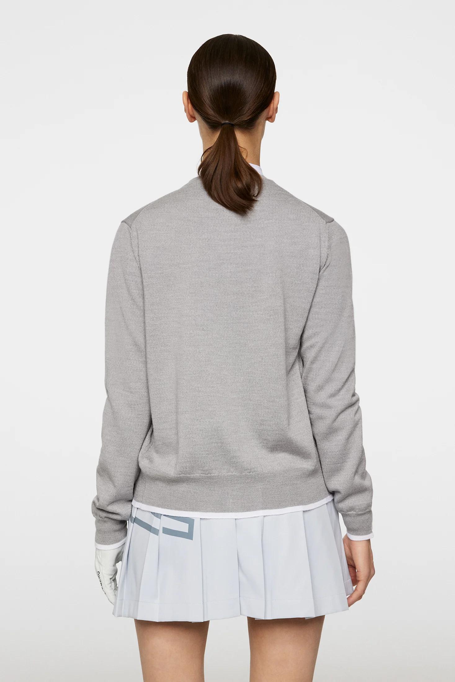 Joanna Knitted Cardigan / Light Grey Melange - Image 3