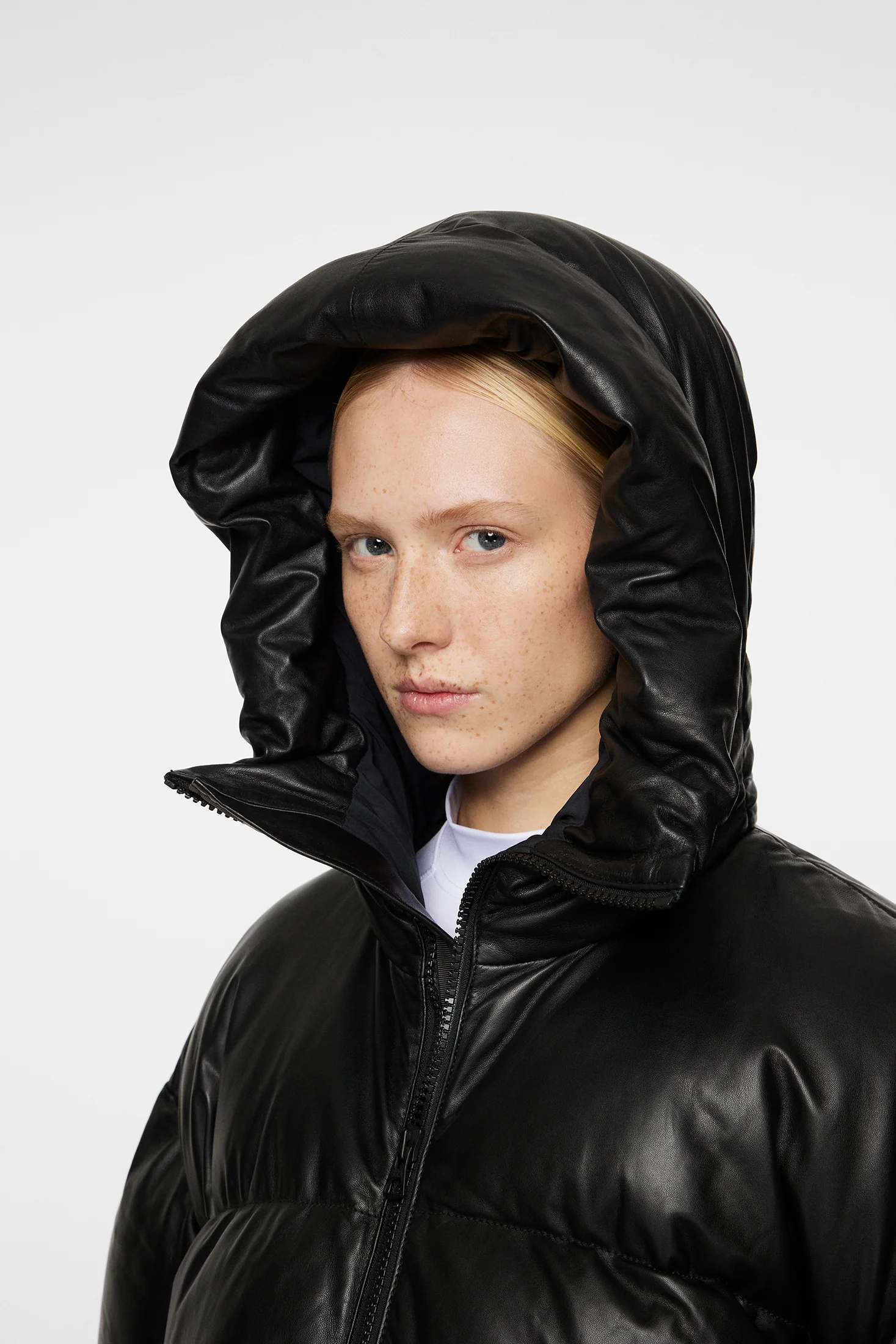 Jolene Leather Padded Jacket / Black - Image 7