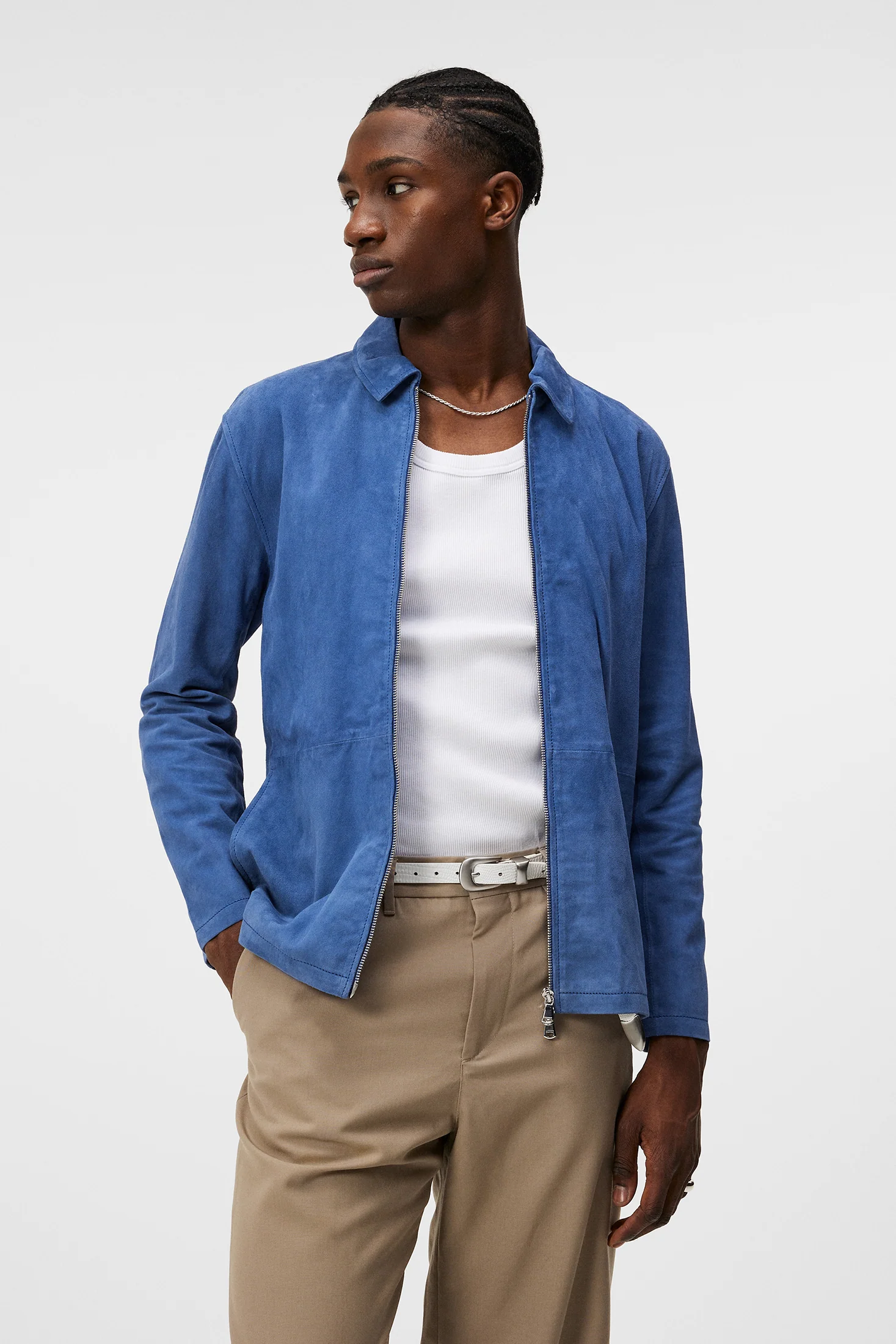 Jonah WR Suede Overshirt / Bijou Blue - Image 2