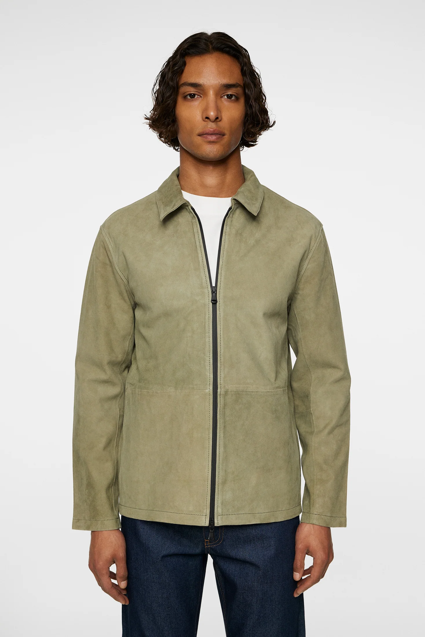 Jonah WR Suede Overshirt / Olivine - Image 3