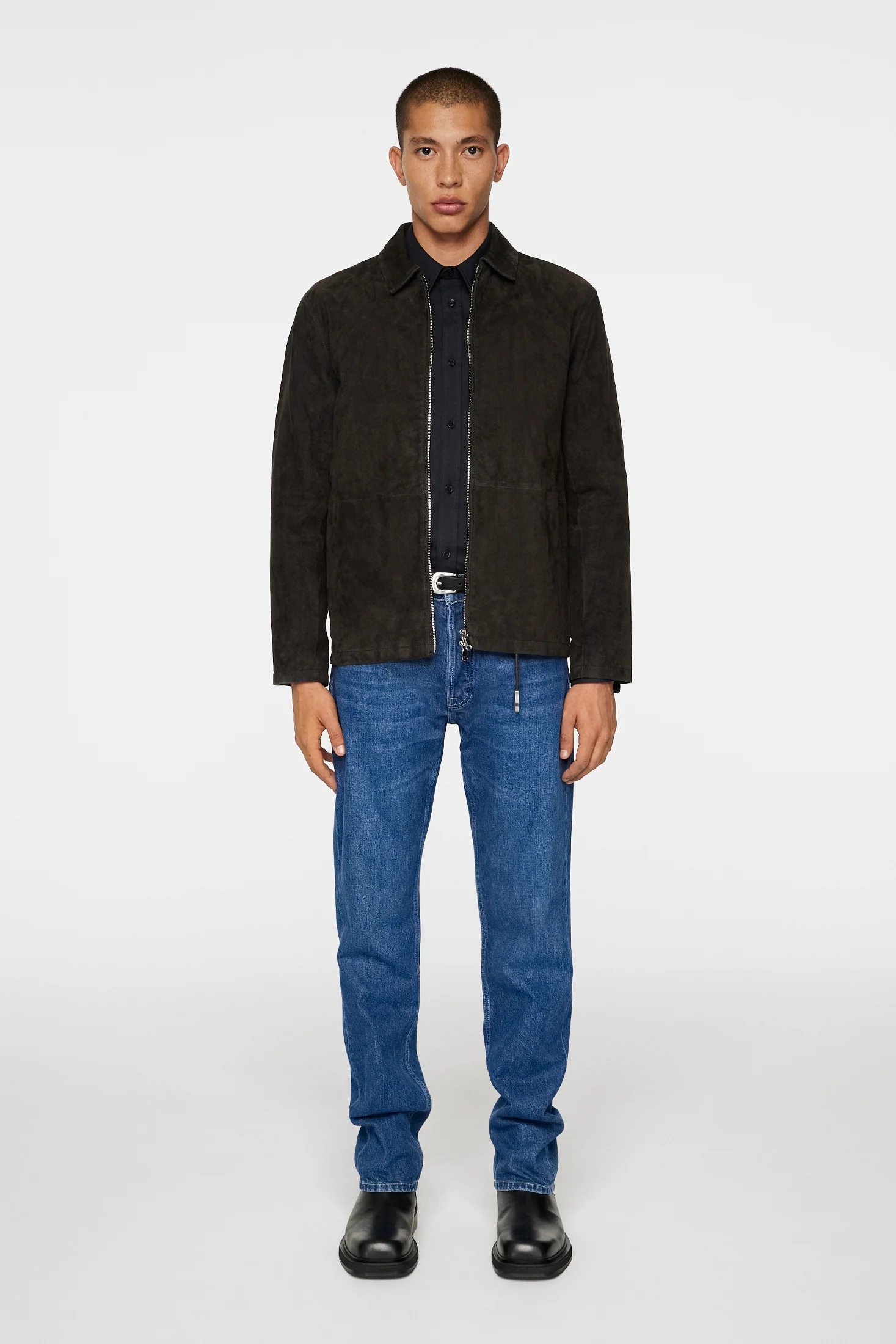 Jonah WR Suede Overshirt / Washed Black - Image 4