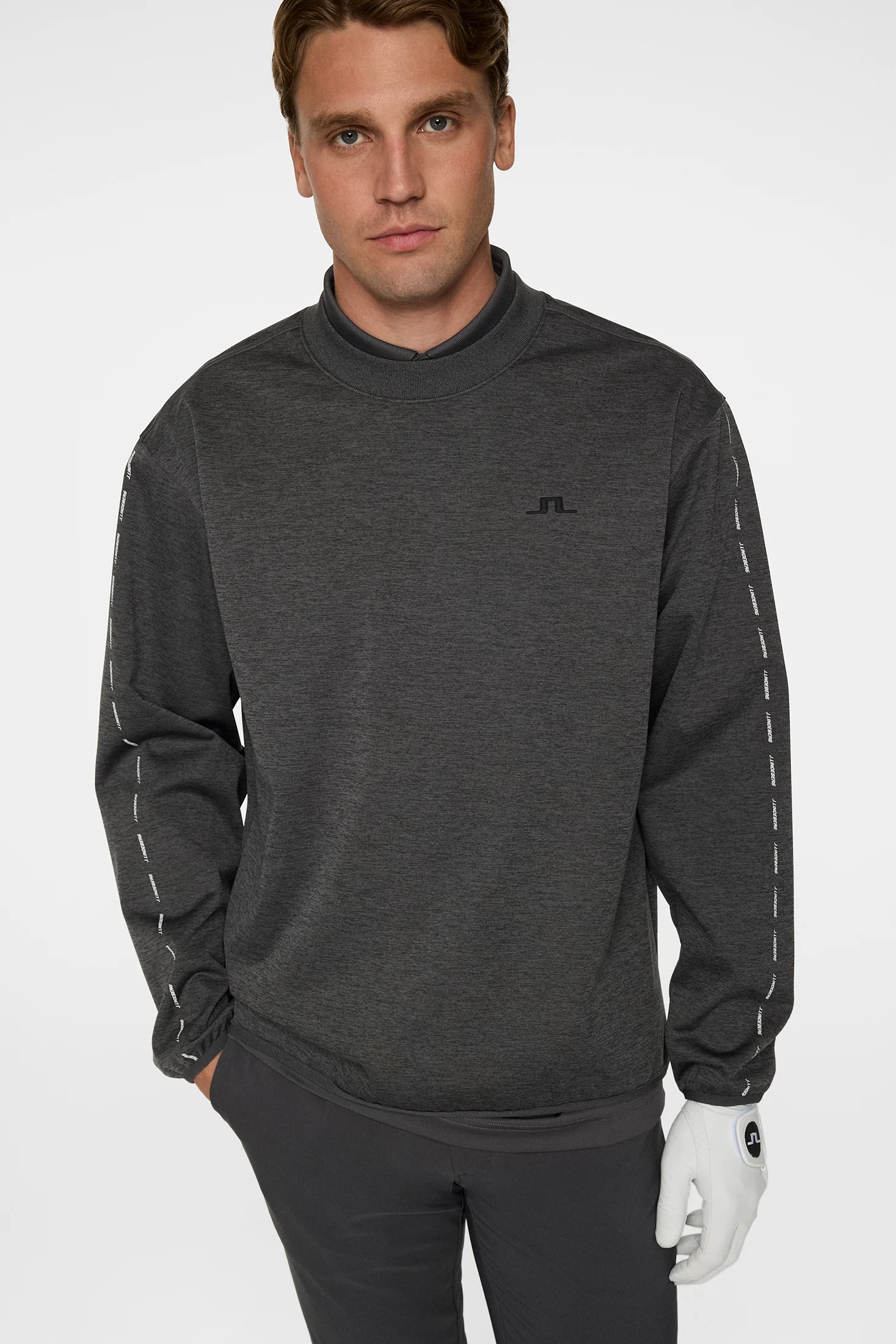 Jose Windblock Crew Neck / Asphalt and Black Melange - Image 5