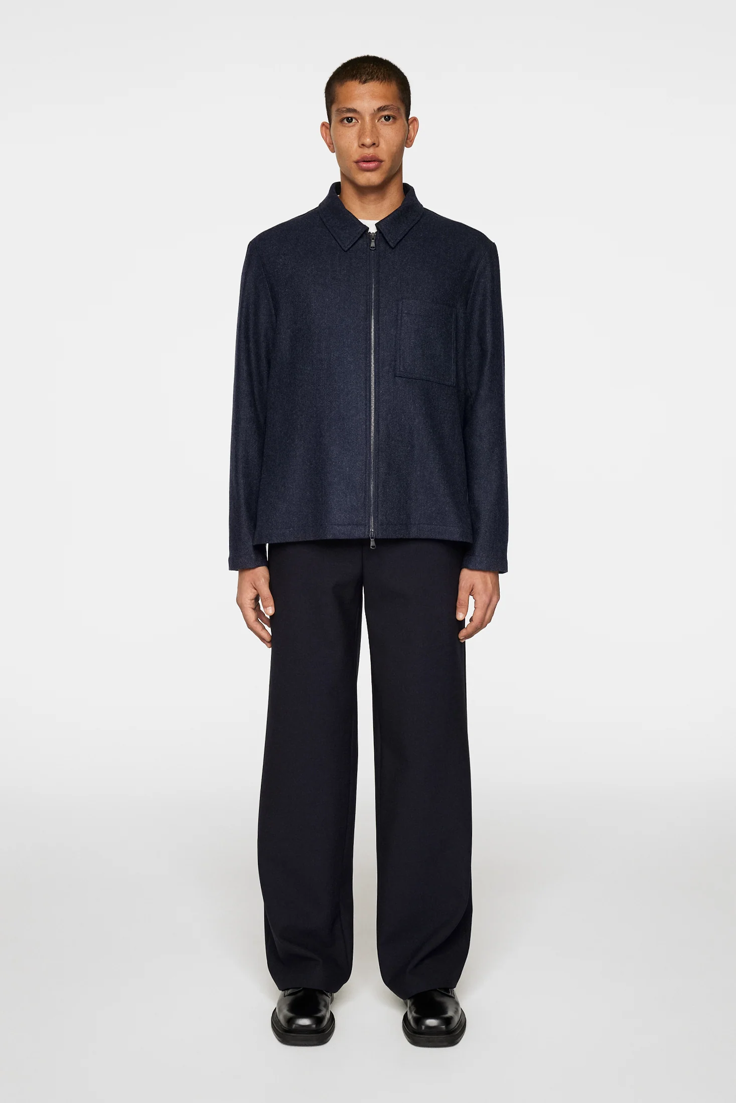Julius Cash Flannel Overshirt / JL Navy - Image 4