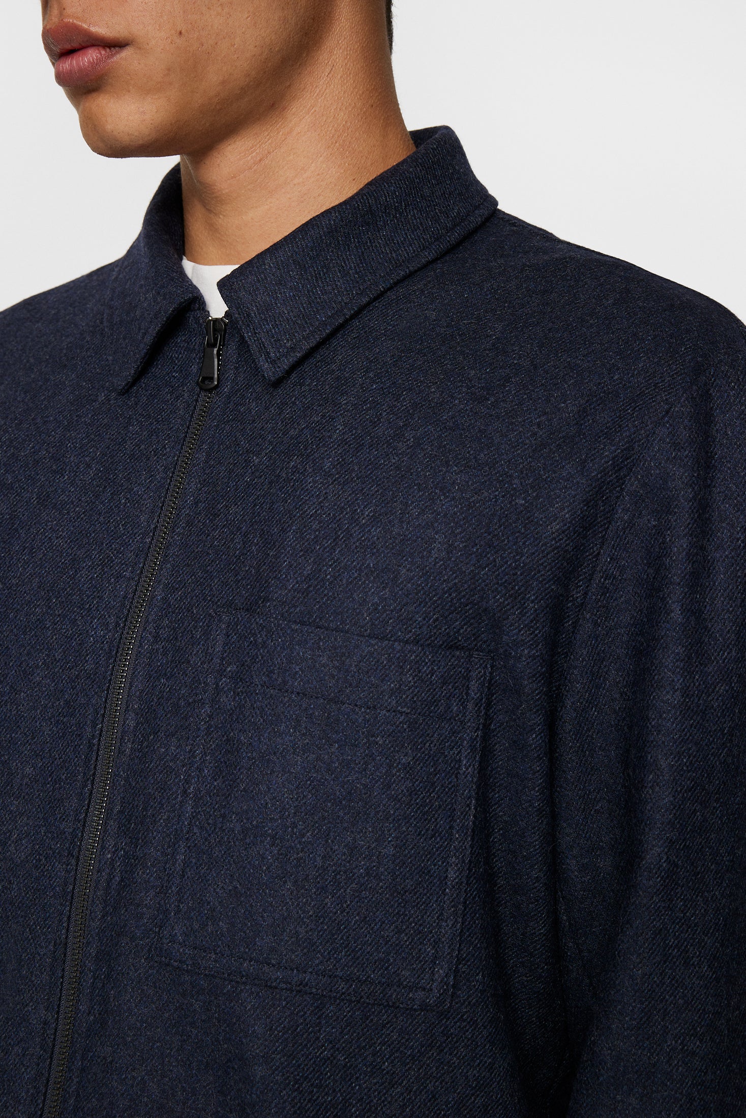 Julius Cash Flannel Overshirt / JL Navy - Image 6
