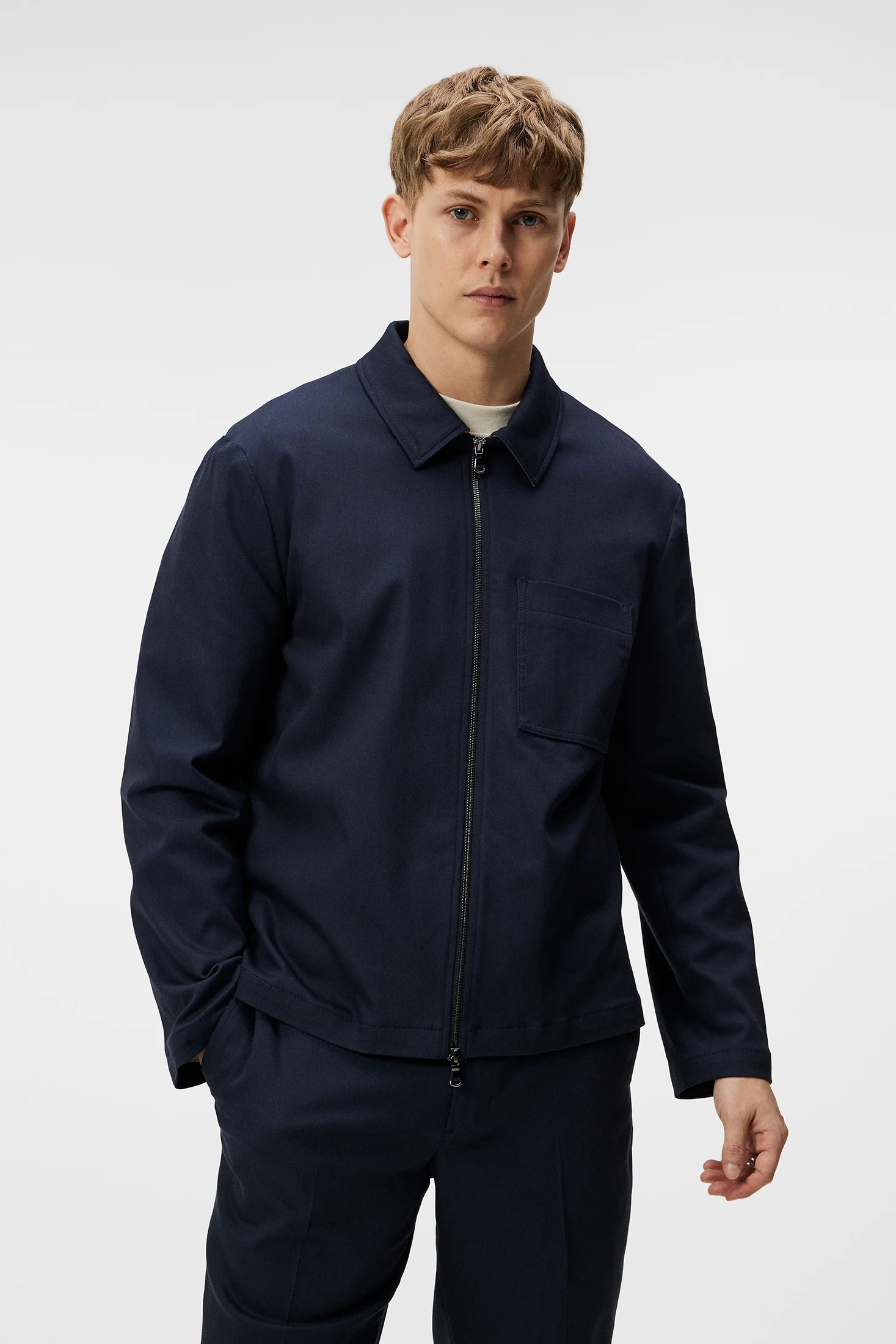 Julius Cotton Twill Overshirt / JL Navy - Image 2