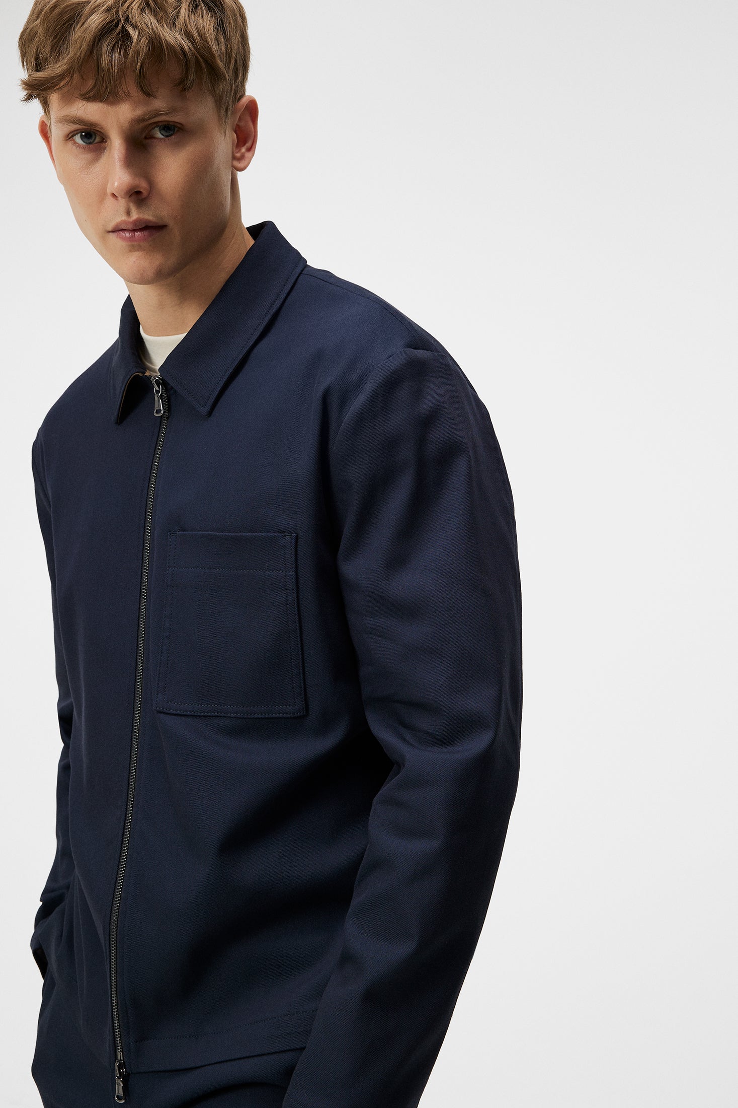 Julius Cotton Twill Overshirt / JL Navy - Image 5