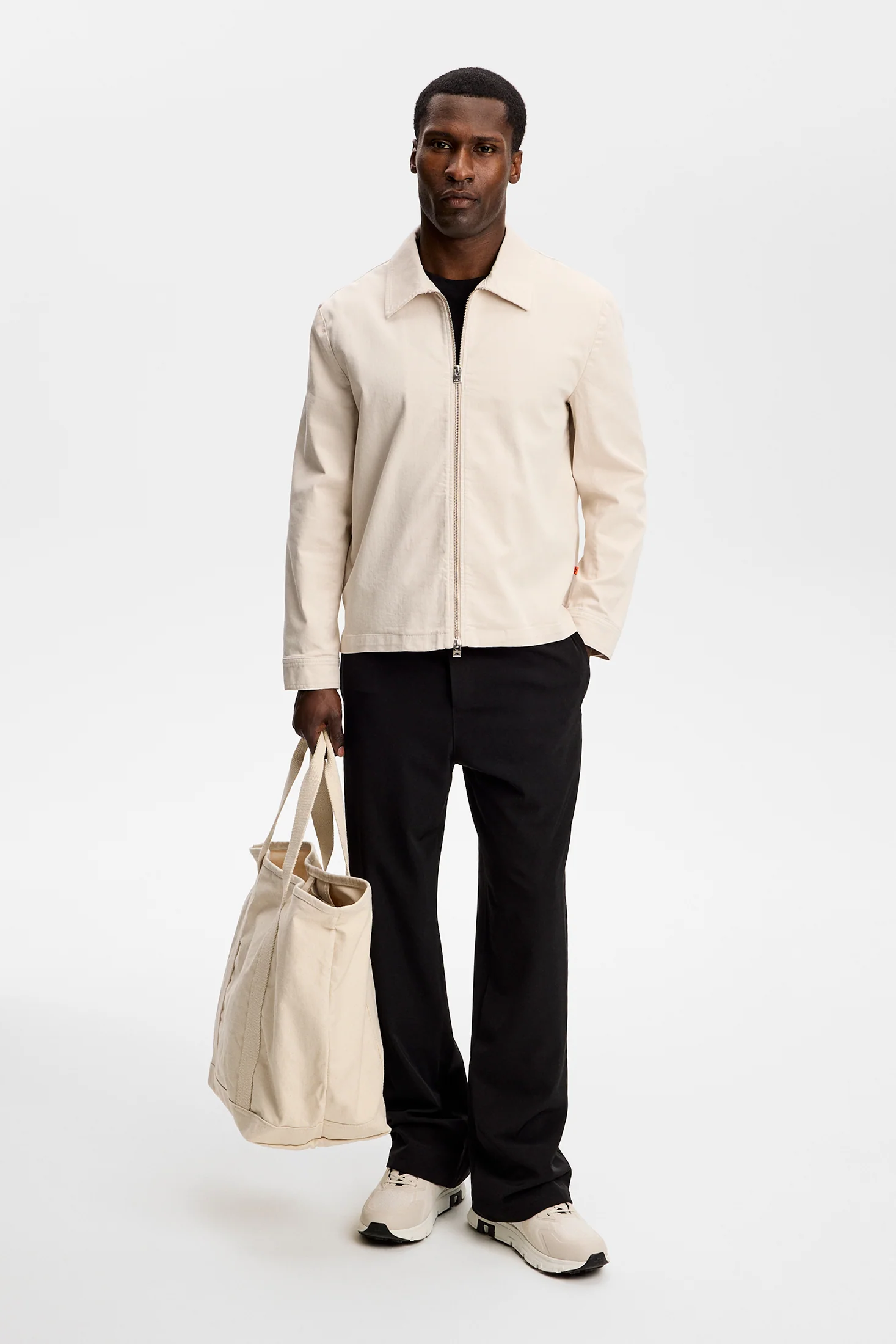 Julius Cotton Twill Overshirt / Moonbeam - Image 4
