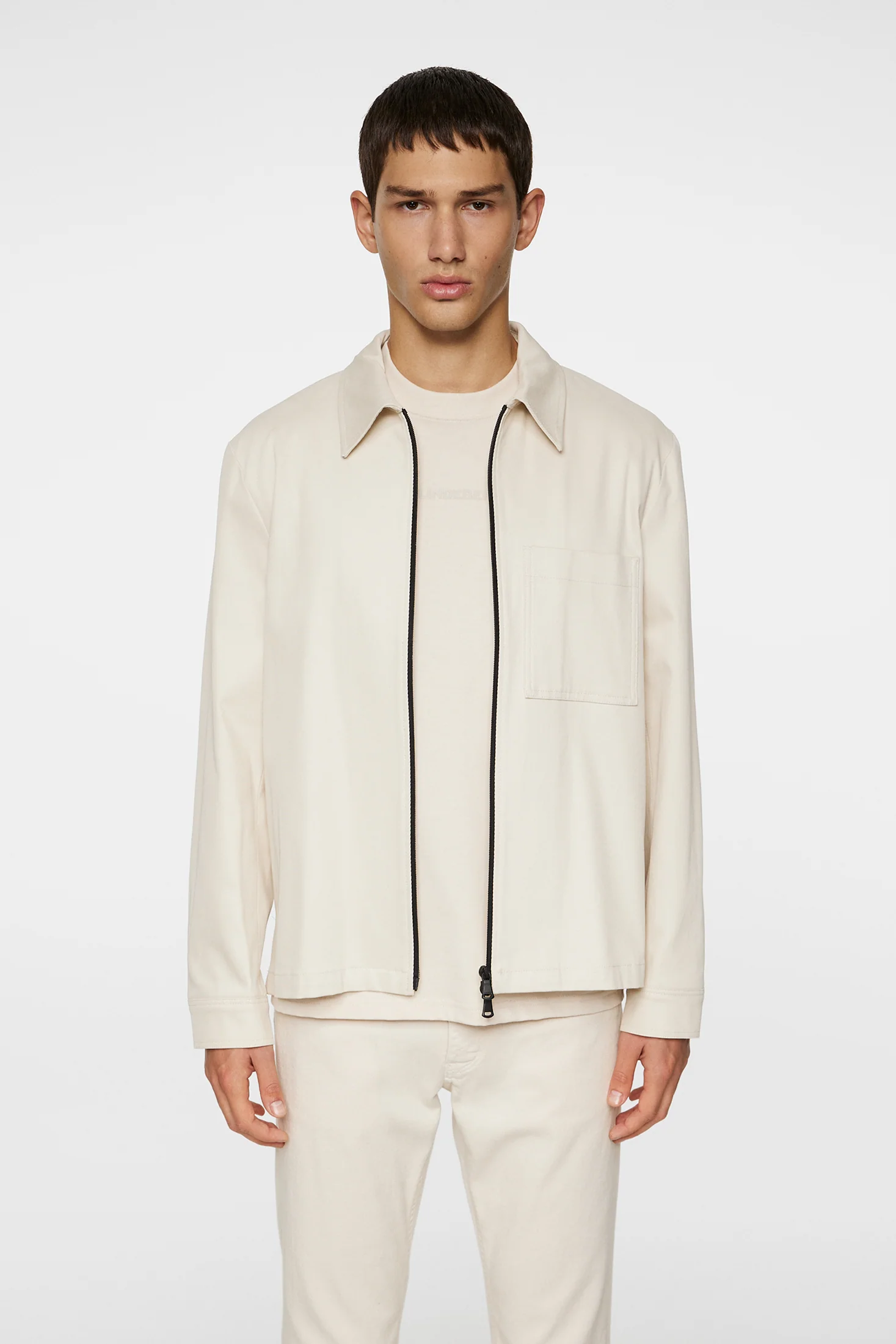 Julius Cotton Twill Overshirt / Moonbeam - Image 2